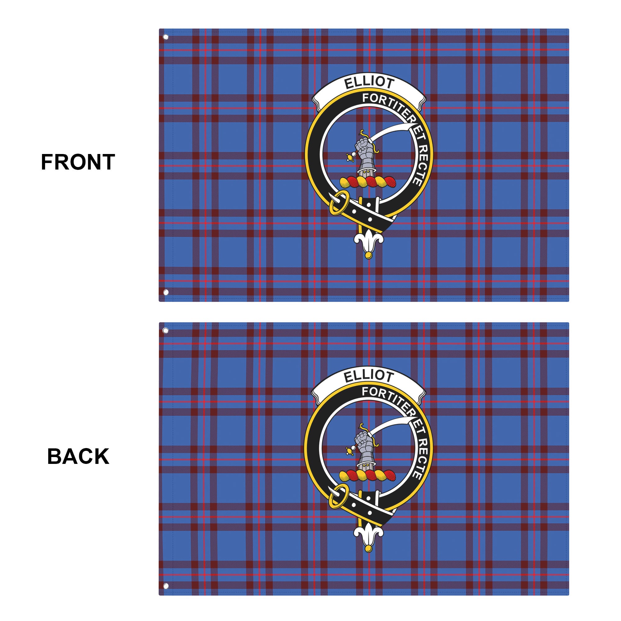 Elliot Modern Tartan Crest House Flag