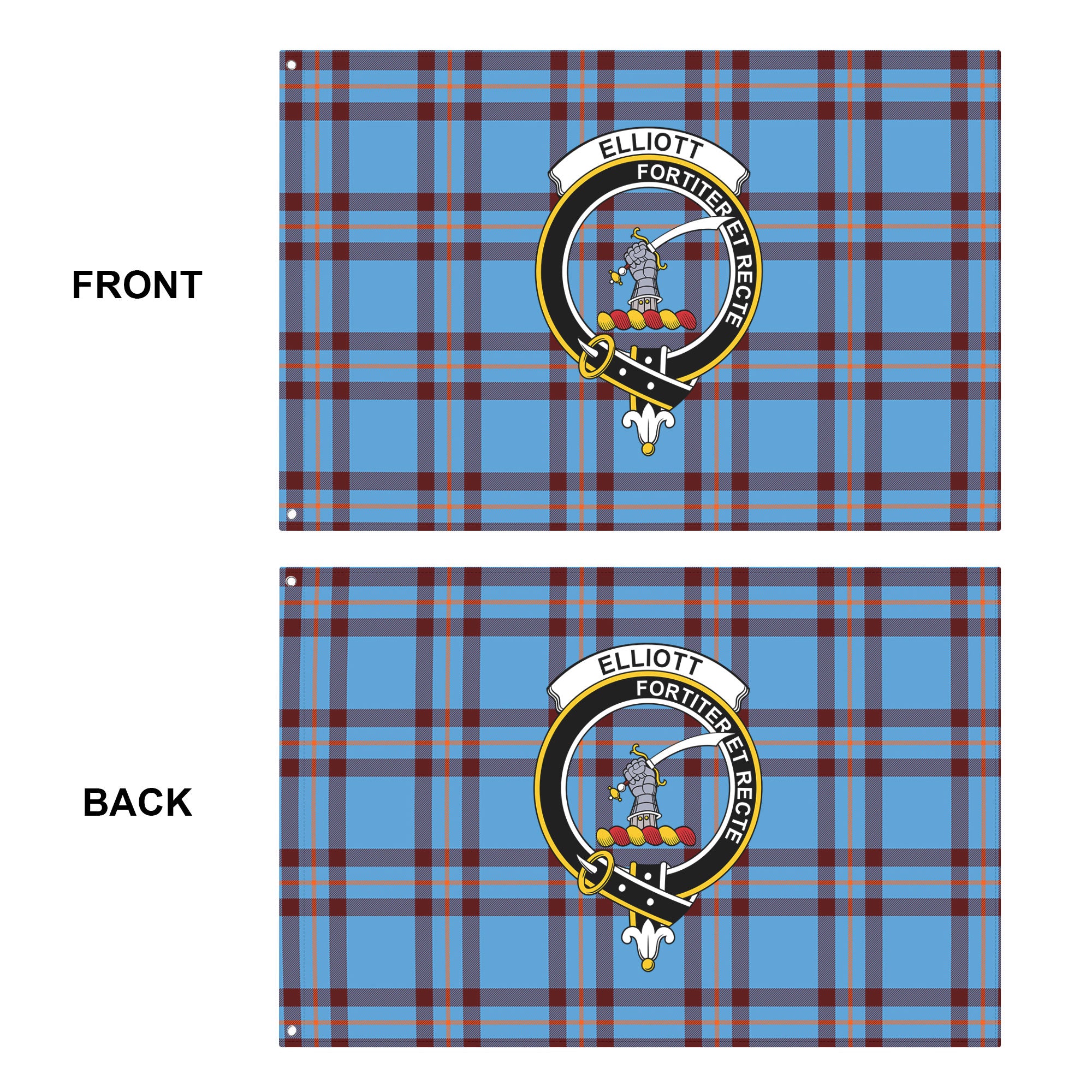 Elliott Ancient Tartan Crest House Flag