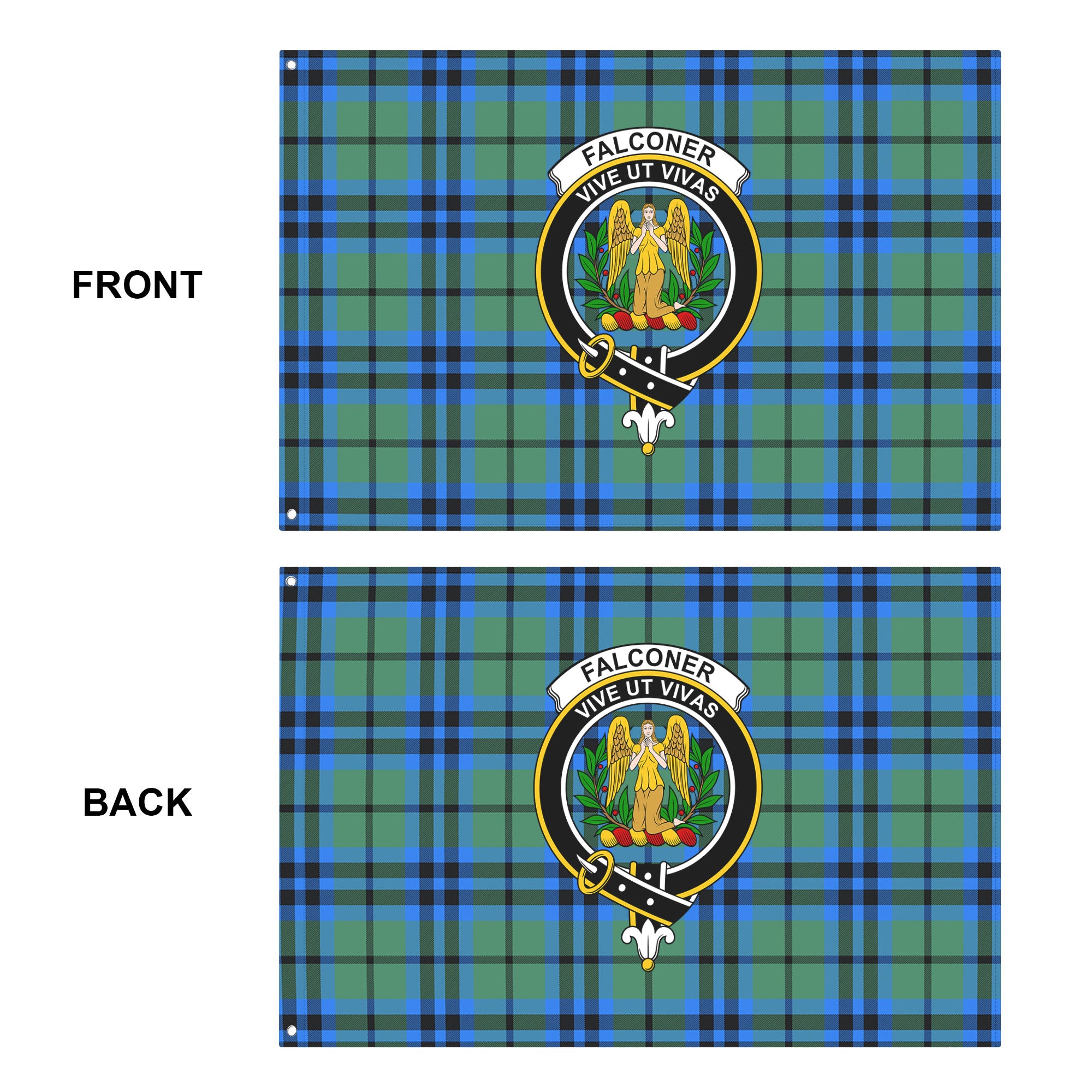 Falconer Tartan Crest House Flag