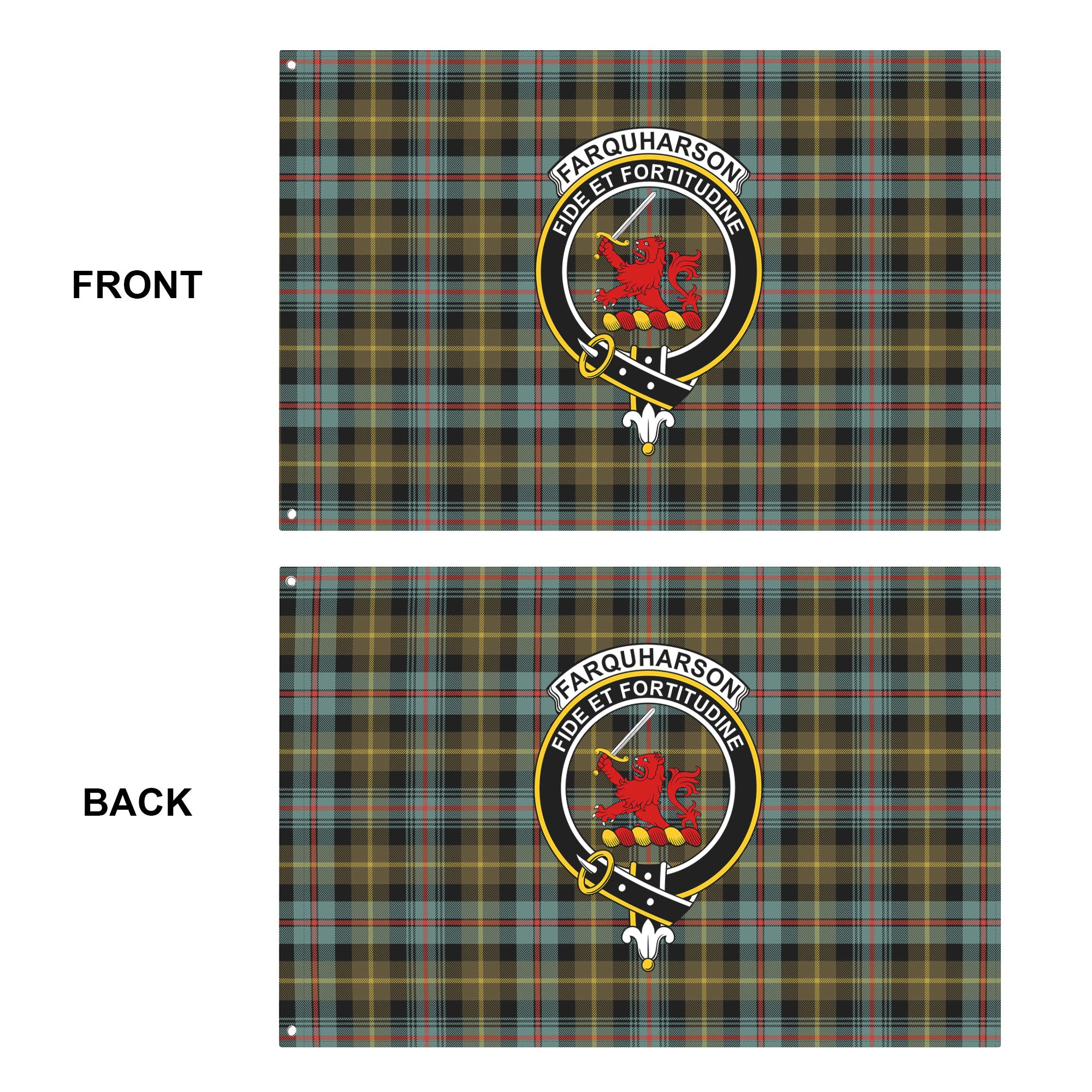 Farquharson Weathered Tartan Crest House Flag