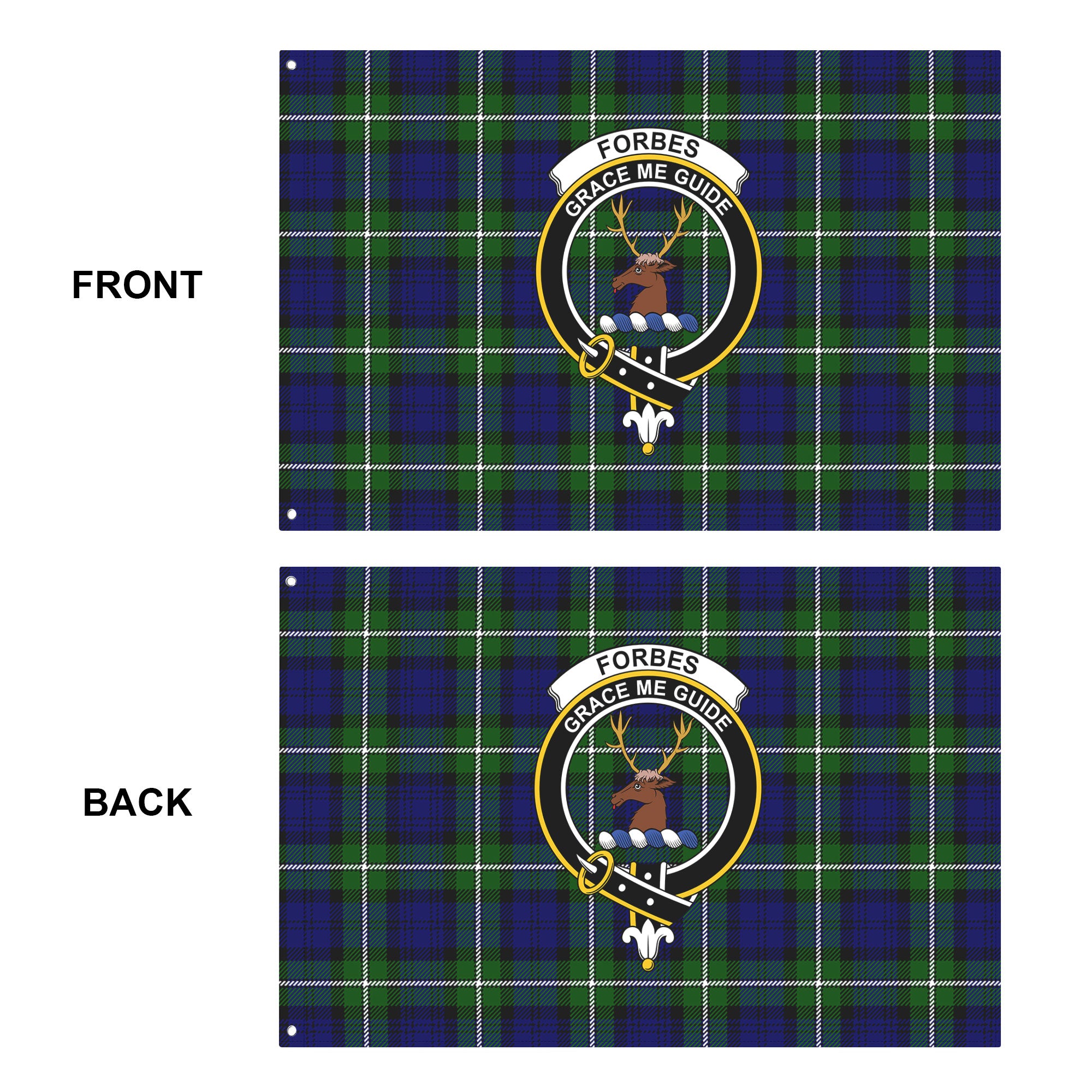 Forbes Modern Tartan Crest House Flag