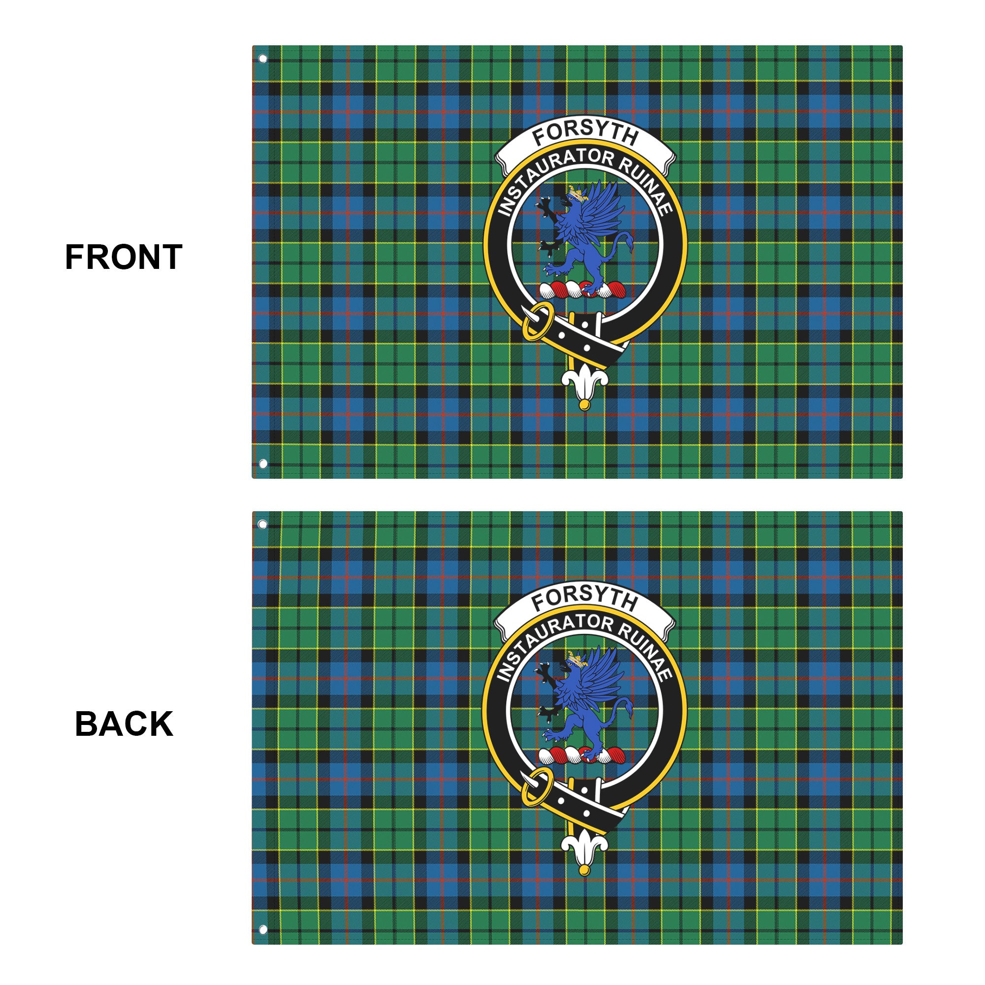 Forsyth Ancient Tartan Crest House Flag