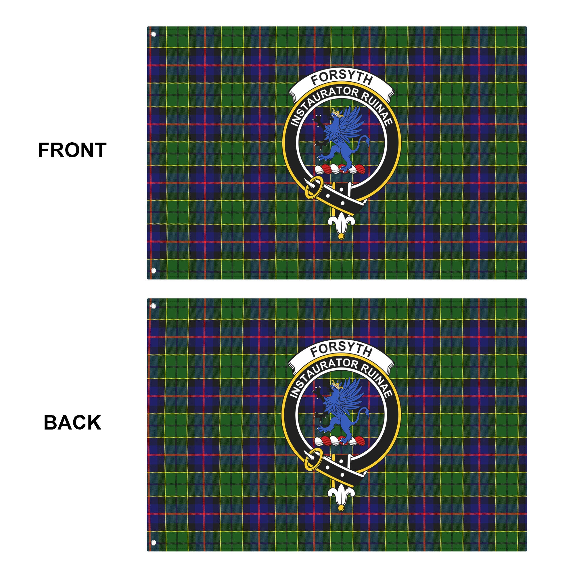 Forsyth Modern Tartan Crest House Flag