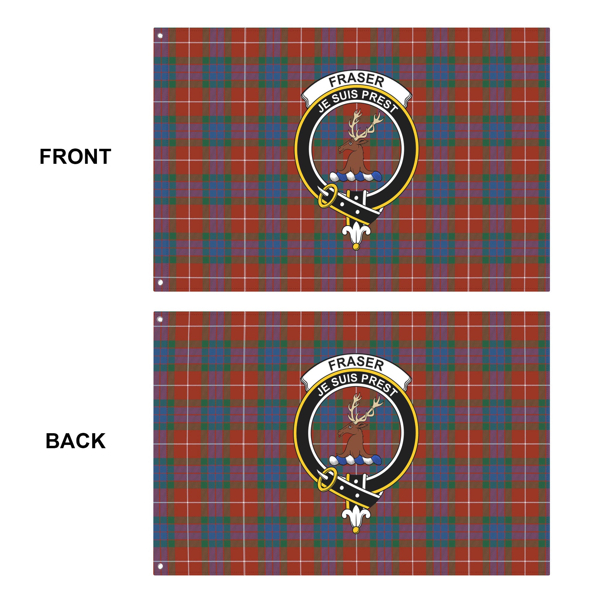 Fraser (of Lovat) Ancient Tartan Crest House Flag