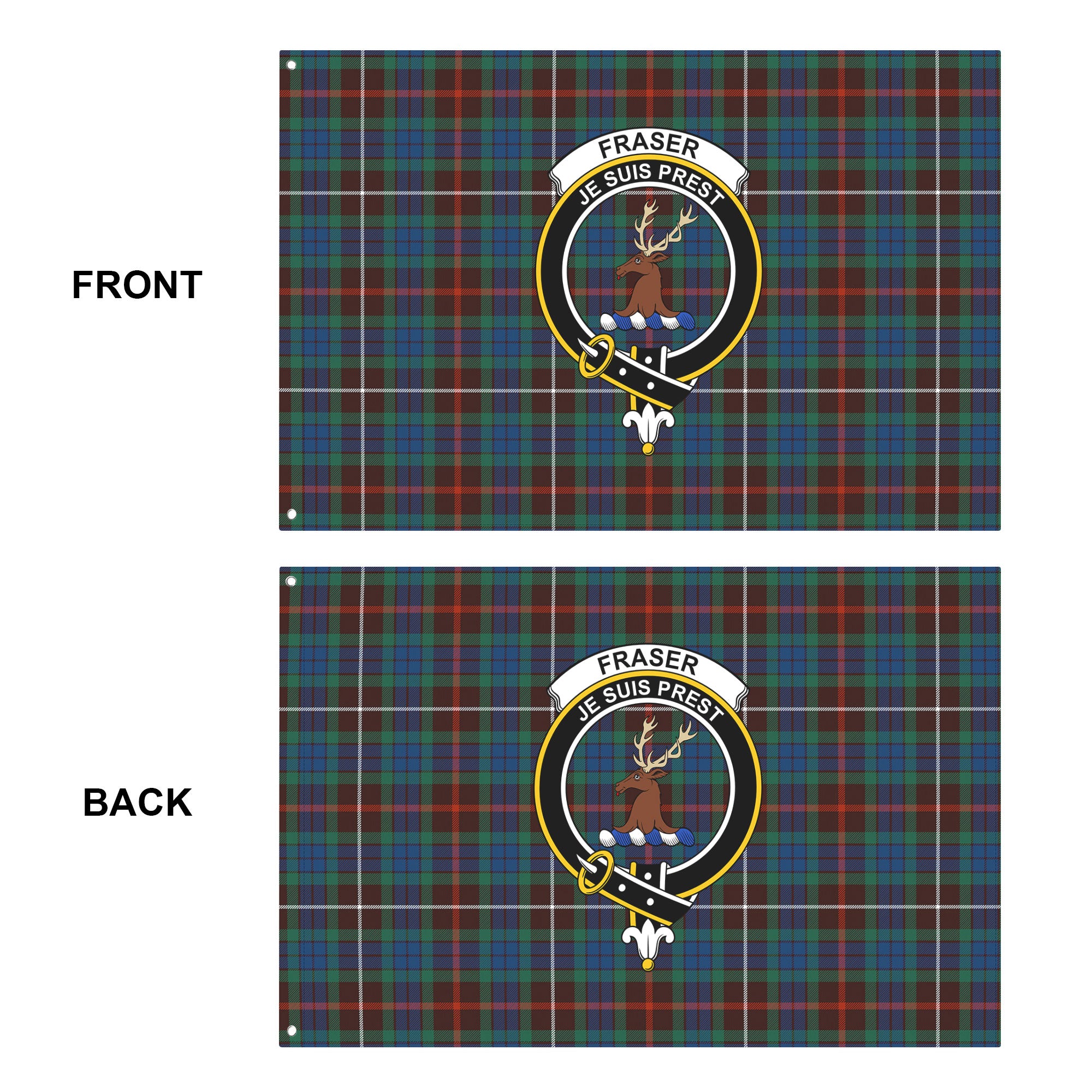 Fraser (of Lovat) Hunting Ancient Tartan Crest House Flag