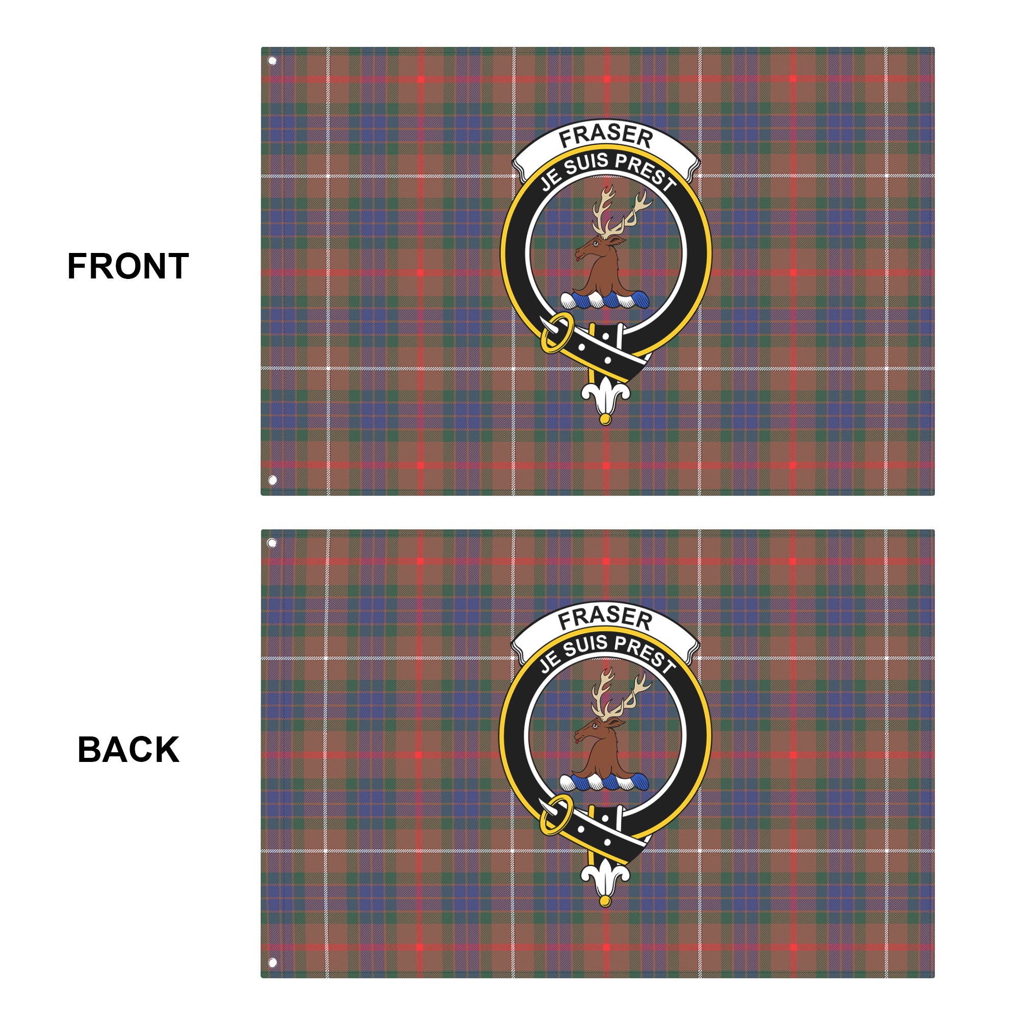 Fraser (of Lovat) Hunting Modern Tartan Crest House Flag