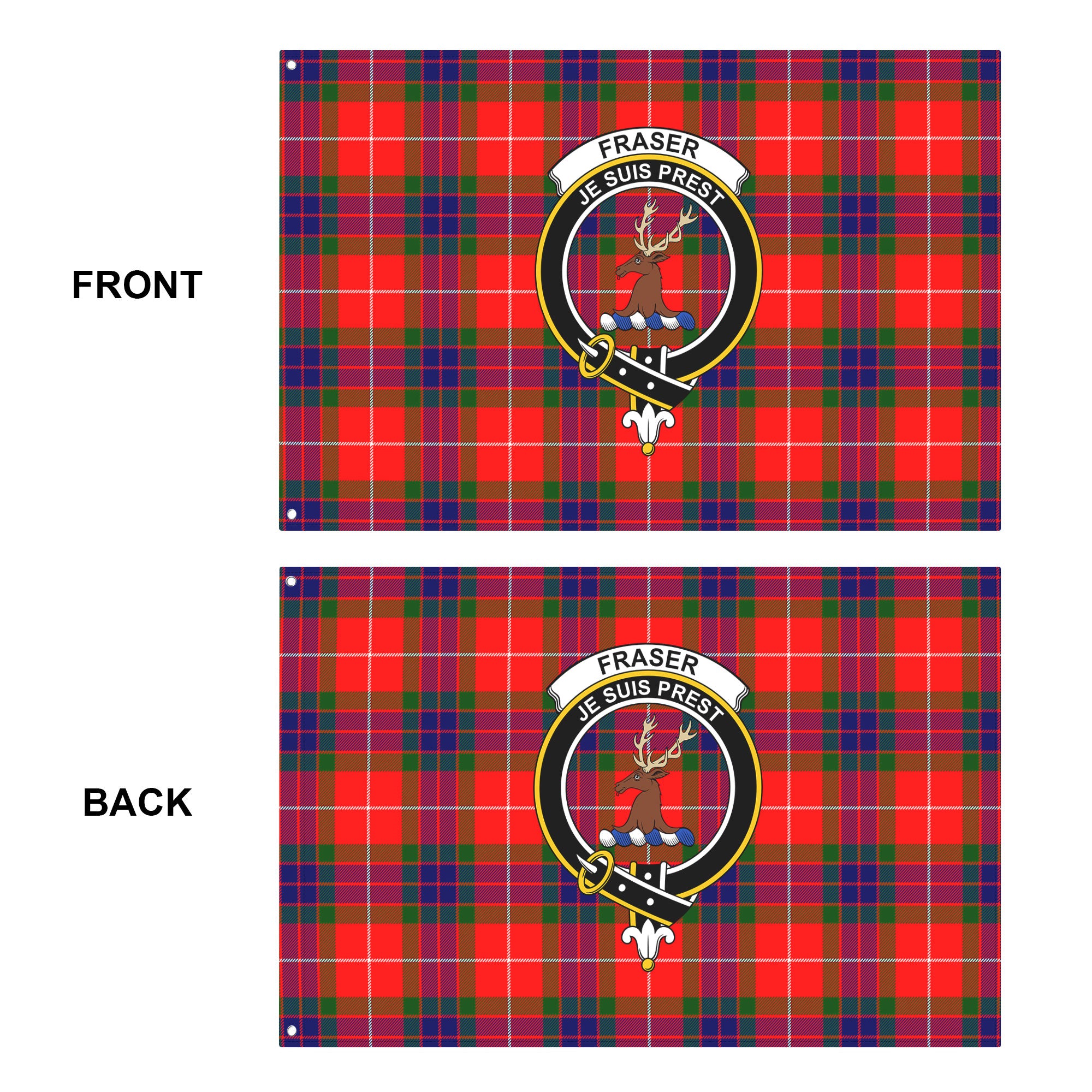 Fraser (of Lovat) Modern Tartan Crest House Flag