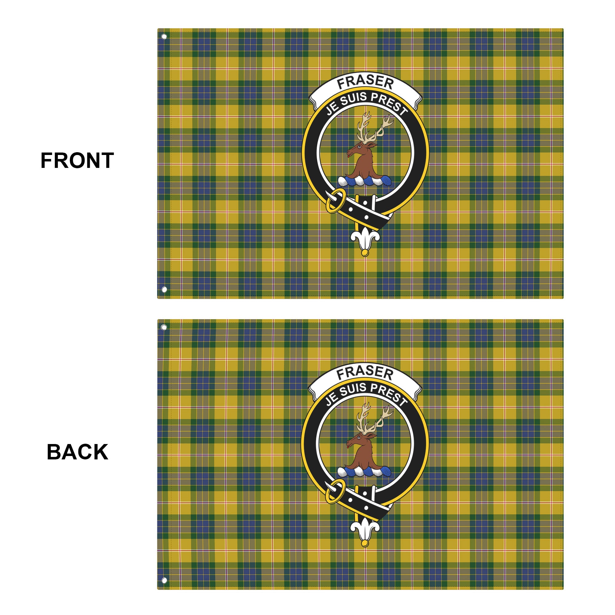 Fraser (of Lovat) Yellow Tartan Crest House Flag