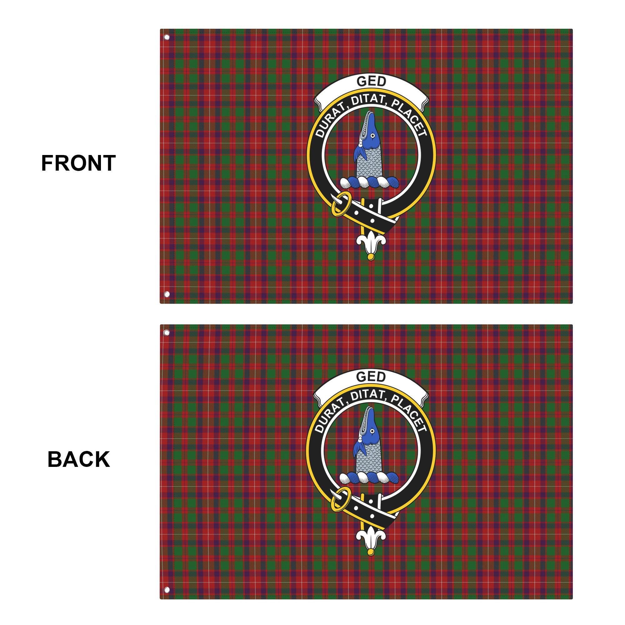 Ged Tartan Crest House Flag