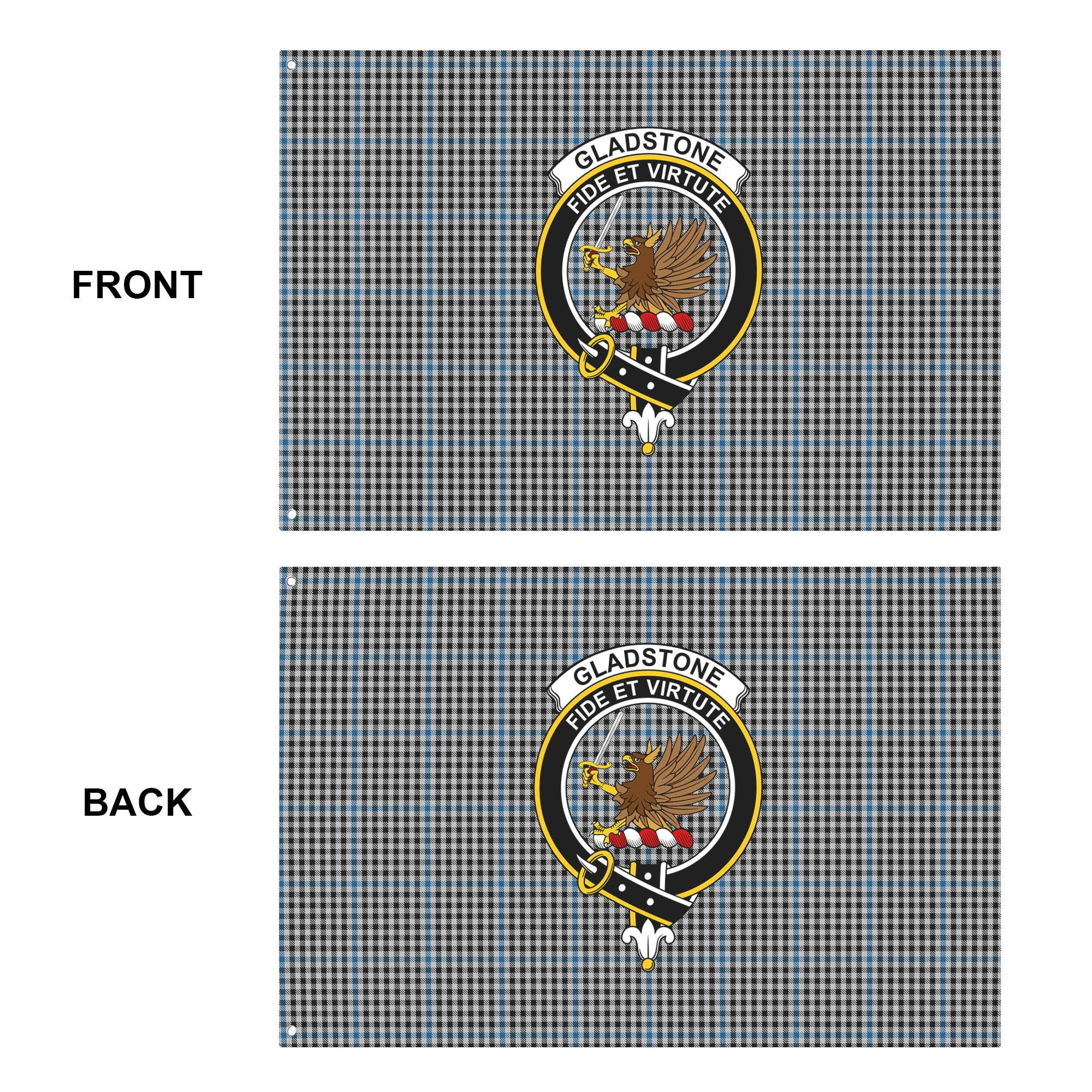 Gladstone Tartan Crest House Flag