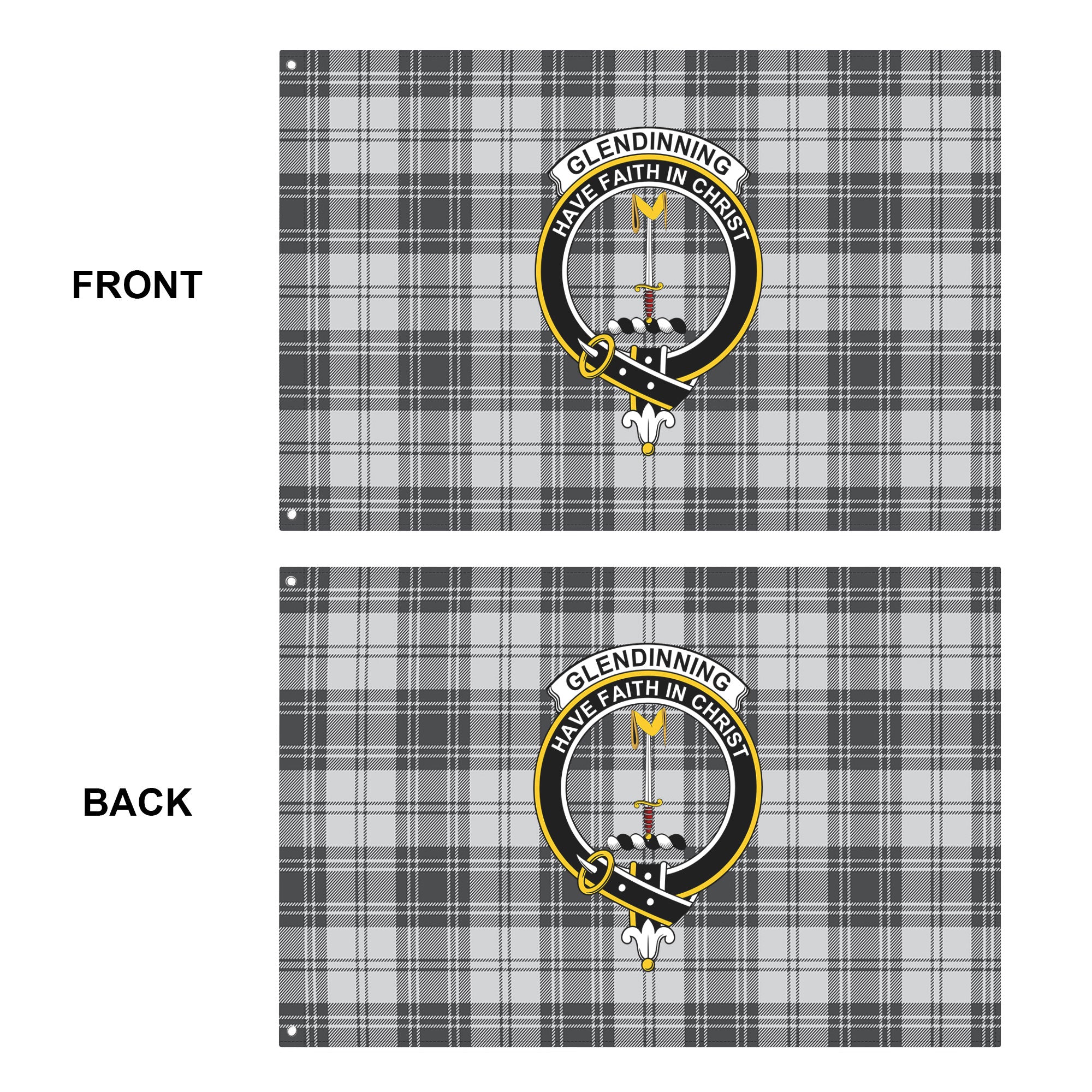Glendinning Tartan Crest House Flag