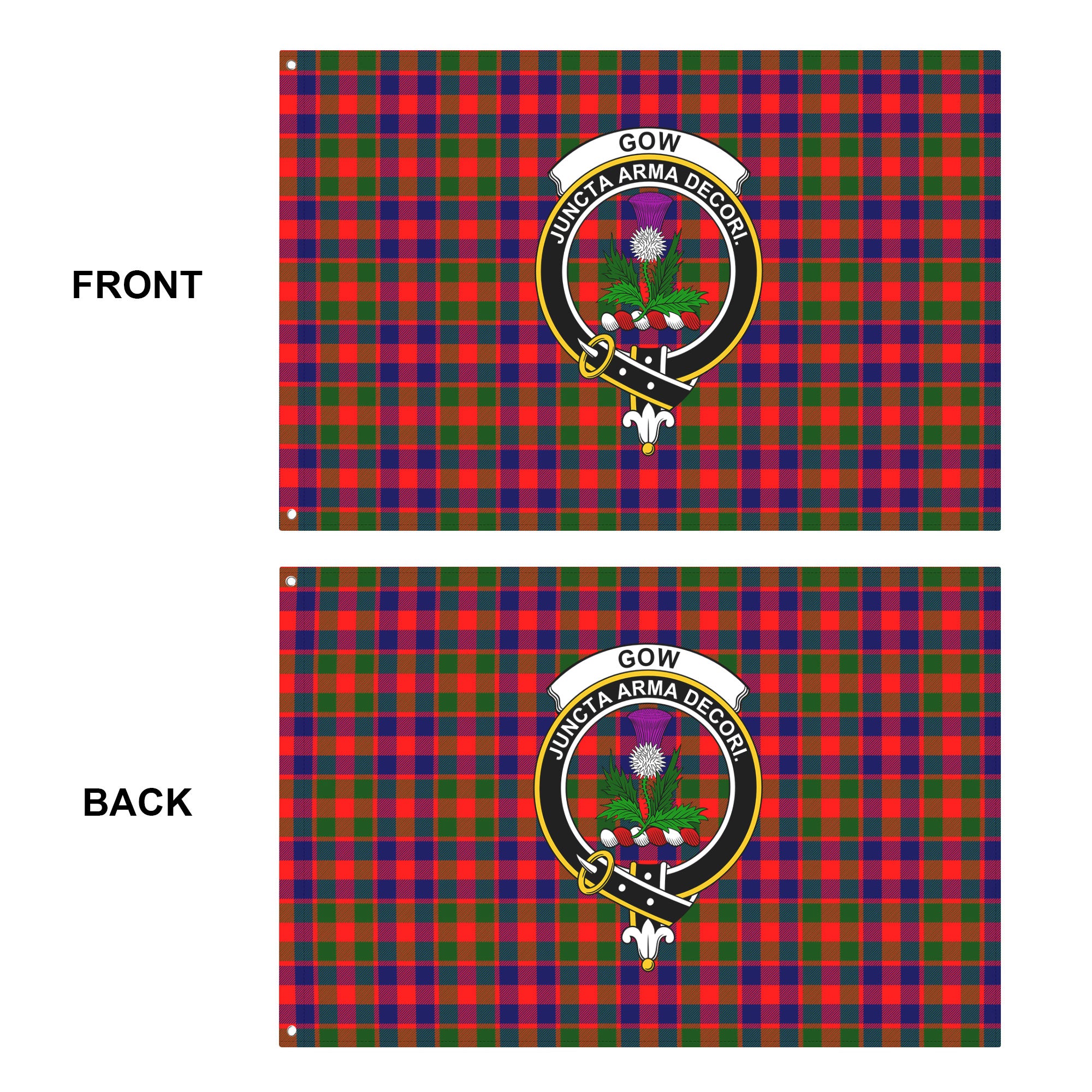 Gow (of Skeoch) Tartan Crest House Flag