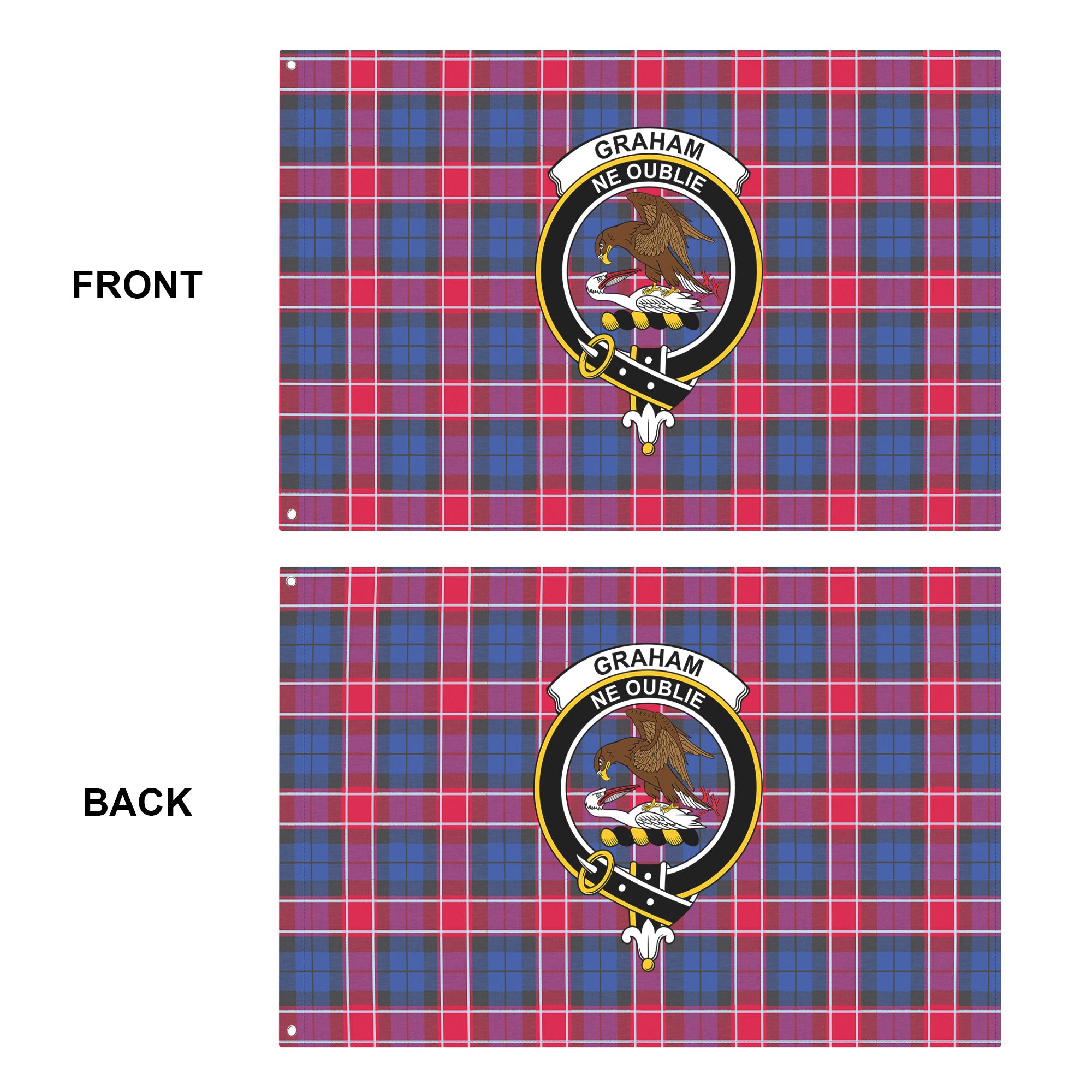 Graham of Menteith Red Tartan Crest House Flag