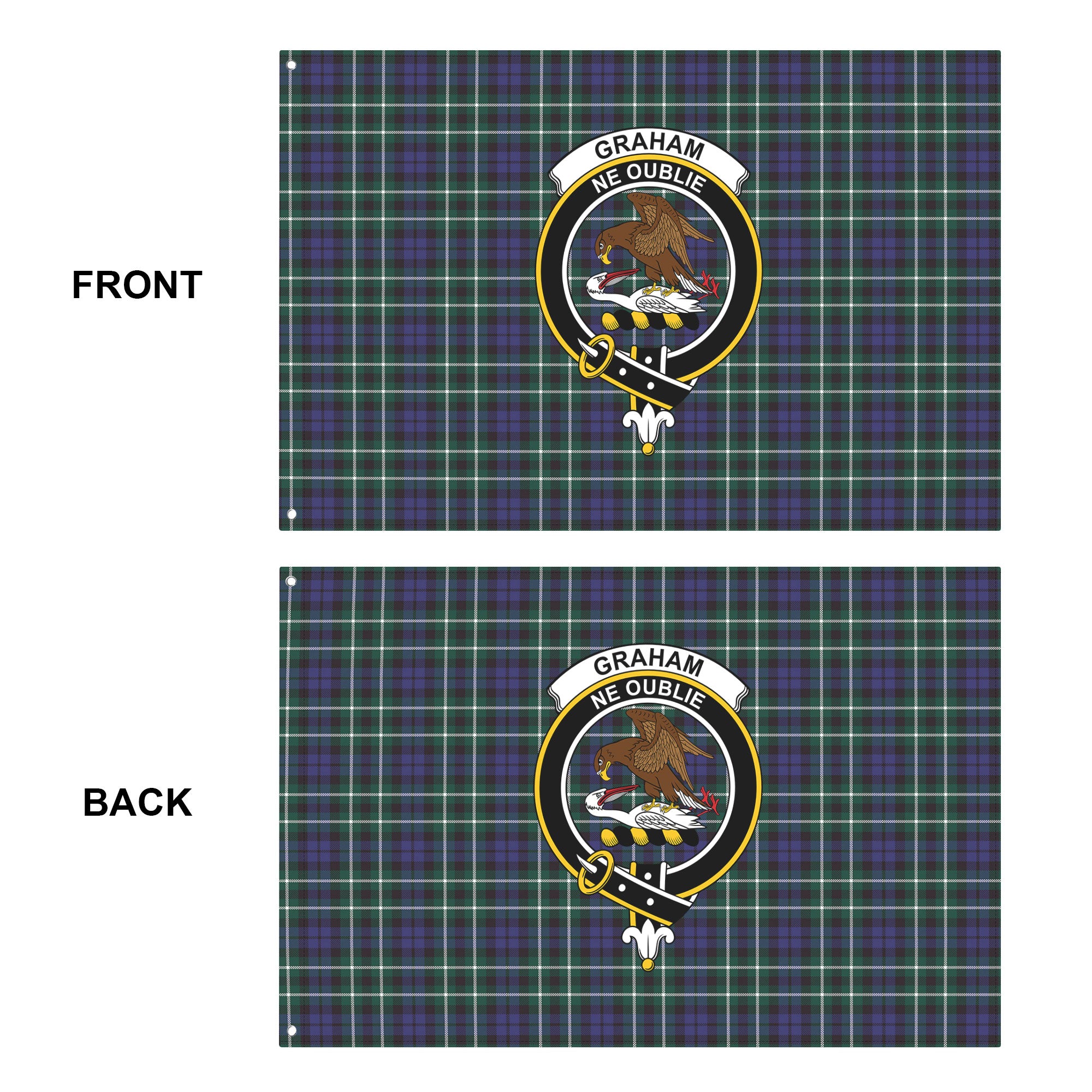 Graham of Montrose Modern Tartan Crest House Flag