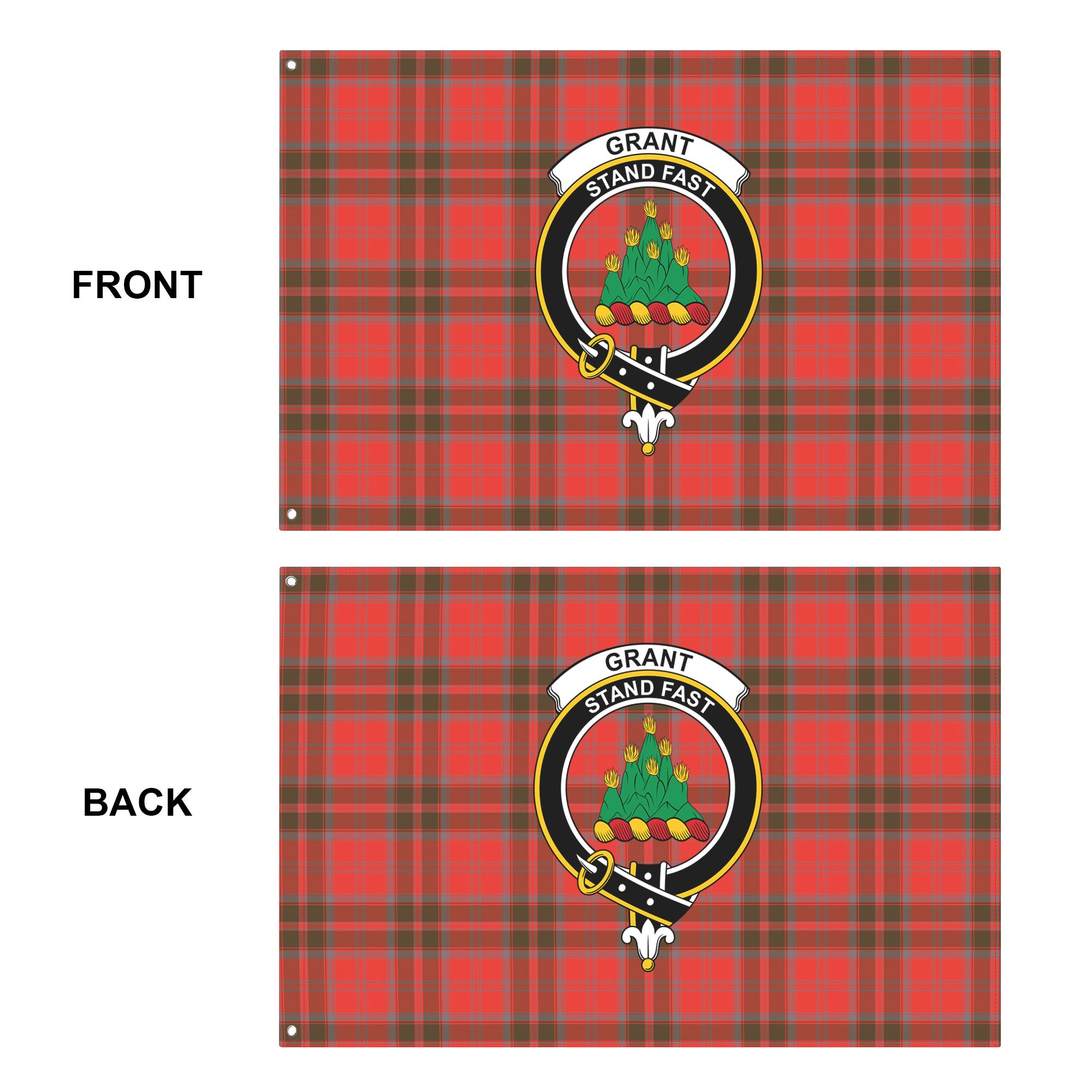 Grant Weathered  Tartan Crest House Flag
