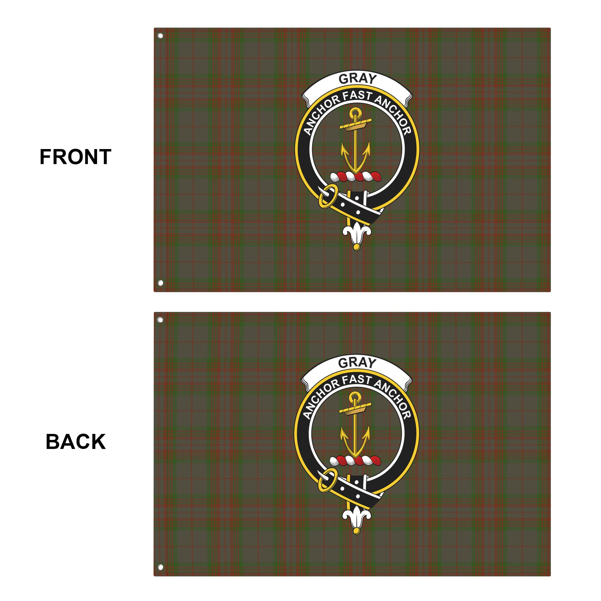Gray Tartan Crest House Flag