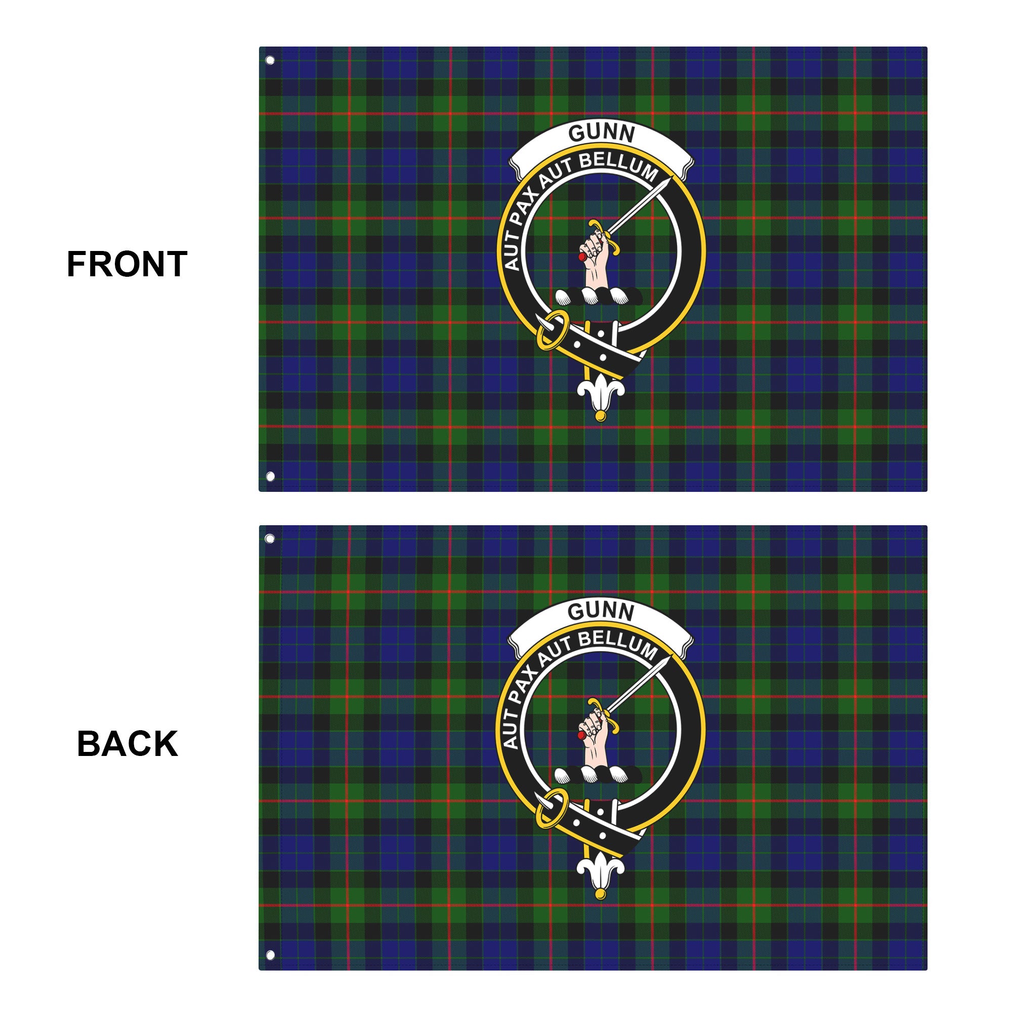 Gunn Modern Tartan Crest House Flag