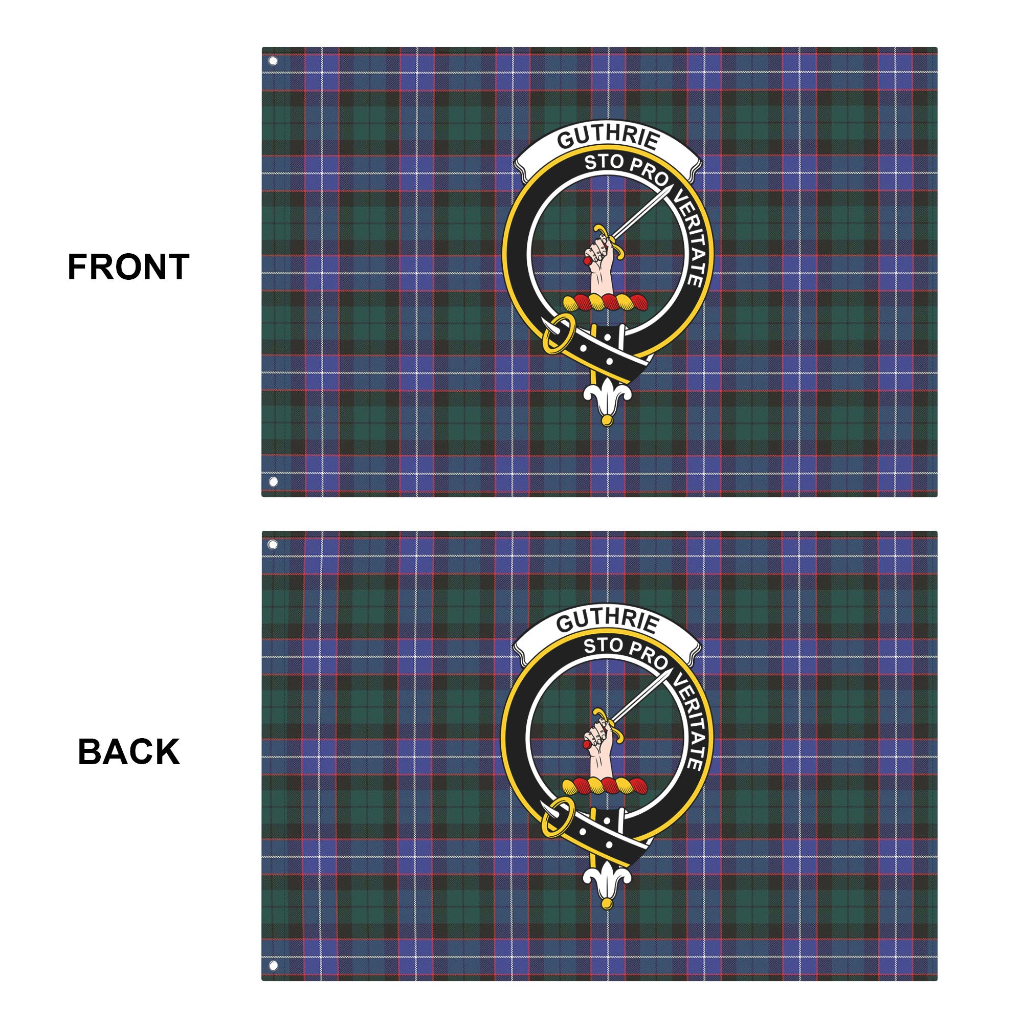 Guthrie Modern Tartan Crest House Flag
