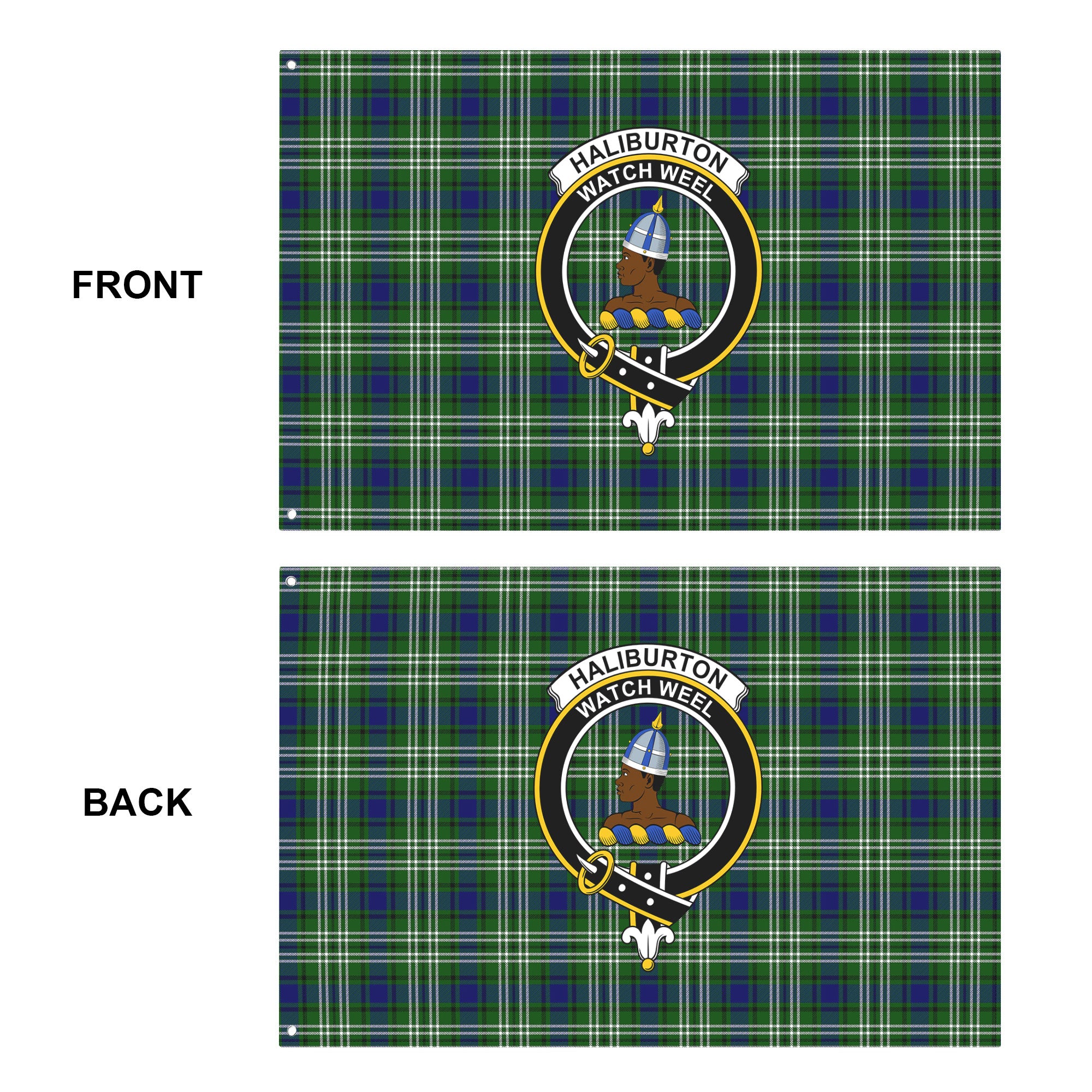 Haliburton Tartan Crest House Flag