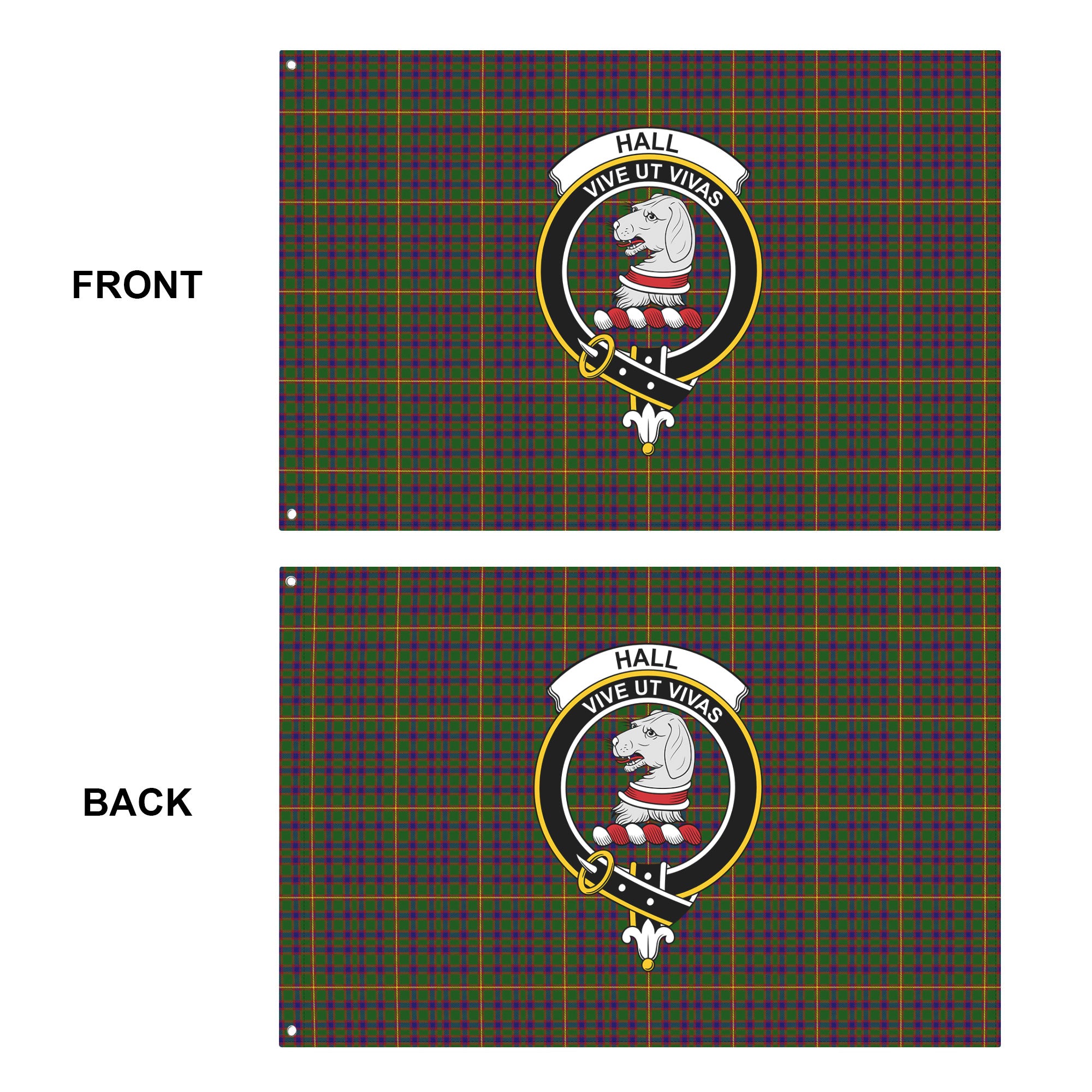 Hall Tartan Crest House Flag