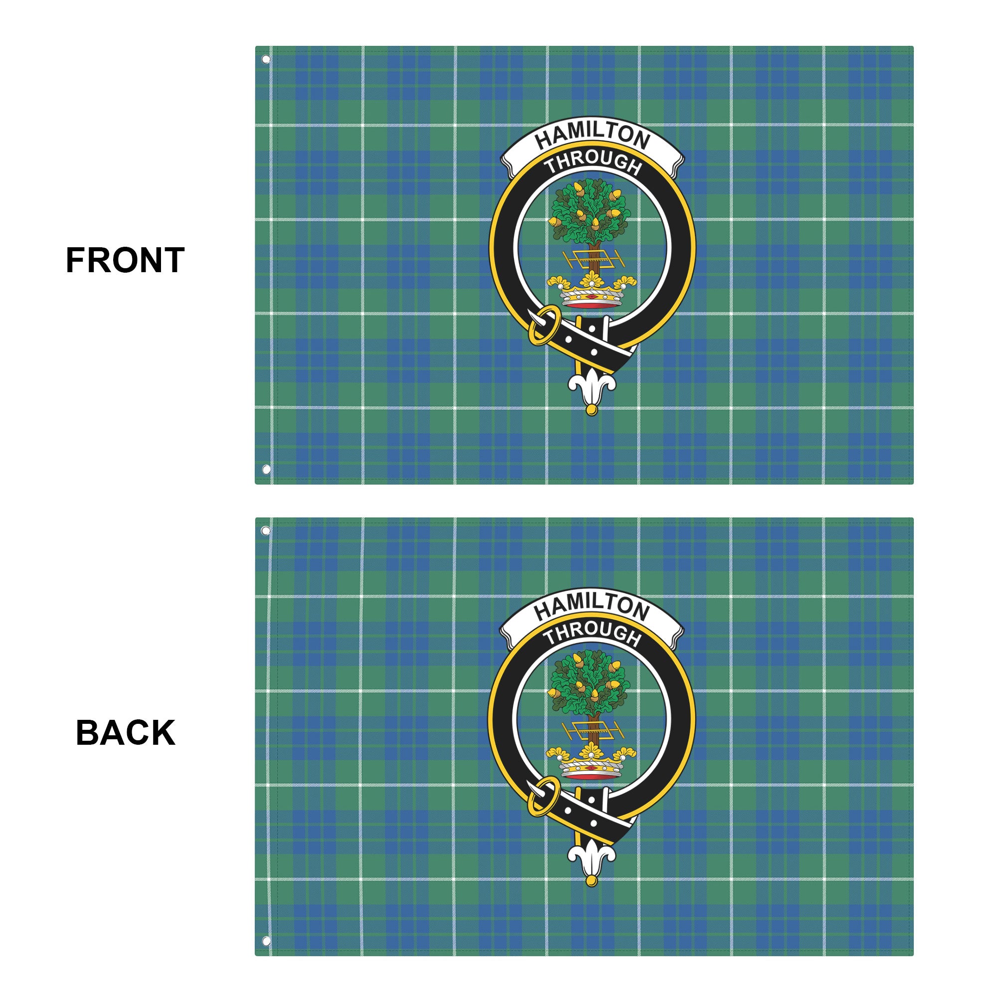 Hamilton Hunting Ancient Tartan Crest House Flag