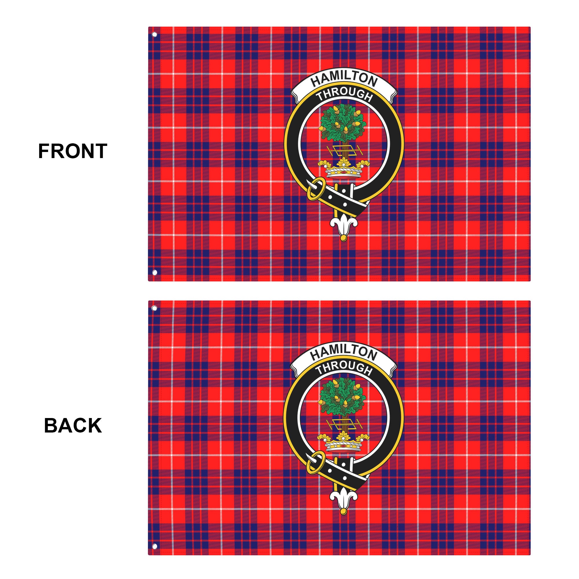 Hamilton Modern Tartan Crest House Flag