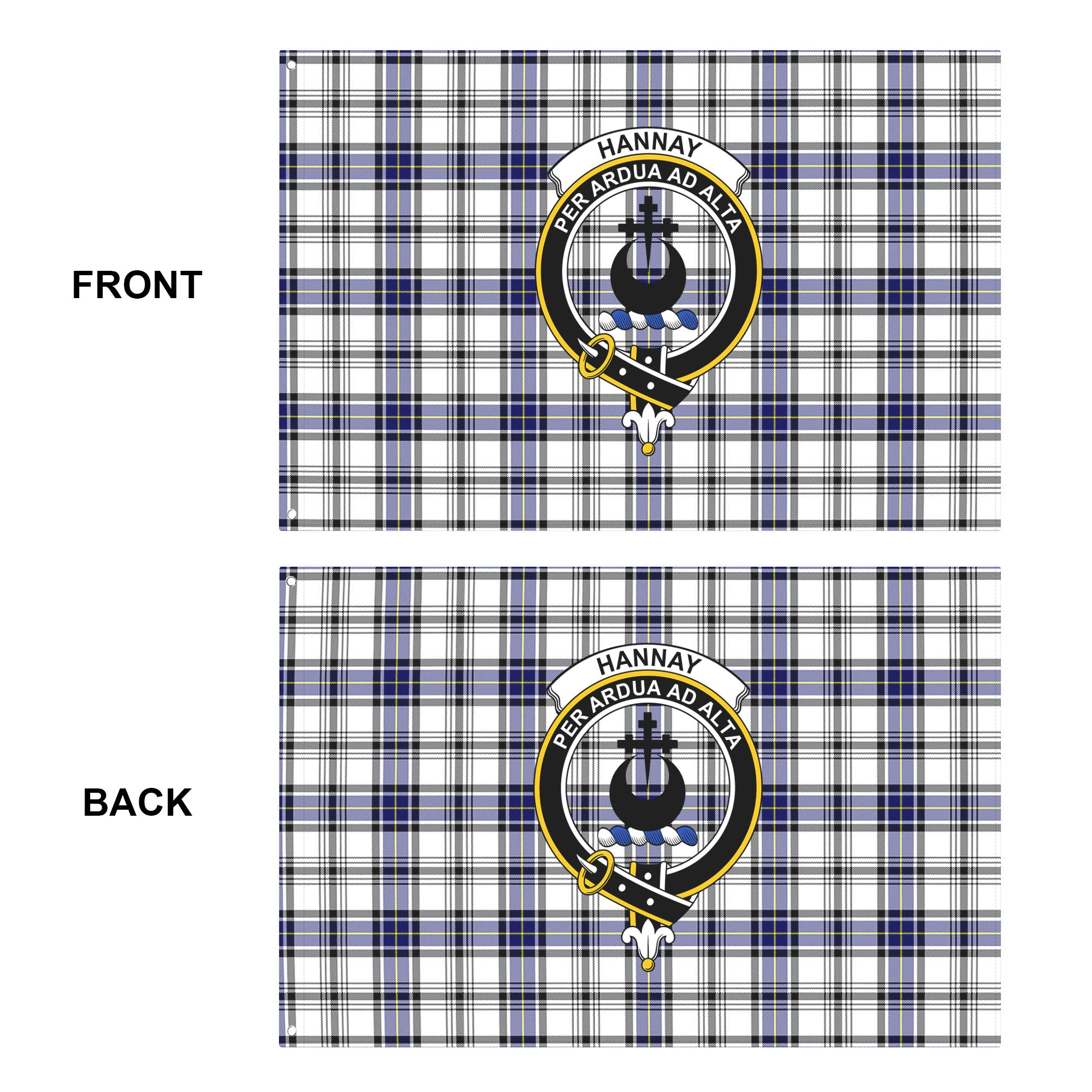 Hannay Modern Tartan Crest House Flag