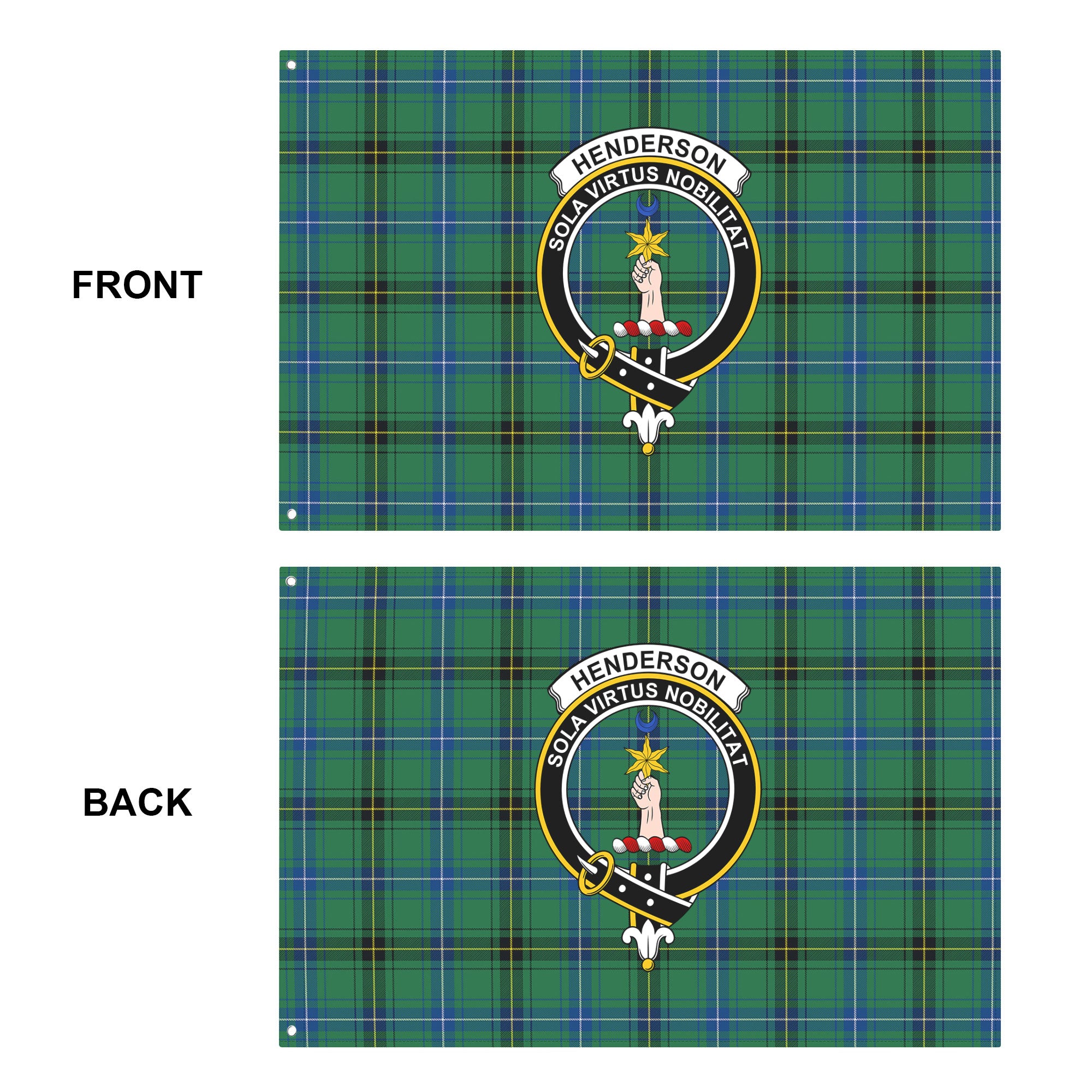 Henderson Ancient Tartan Crest House Flag