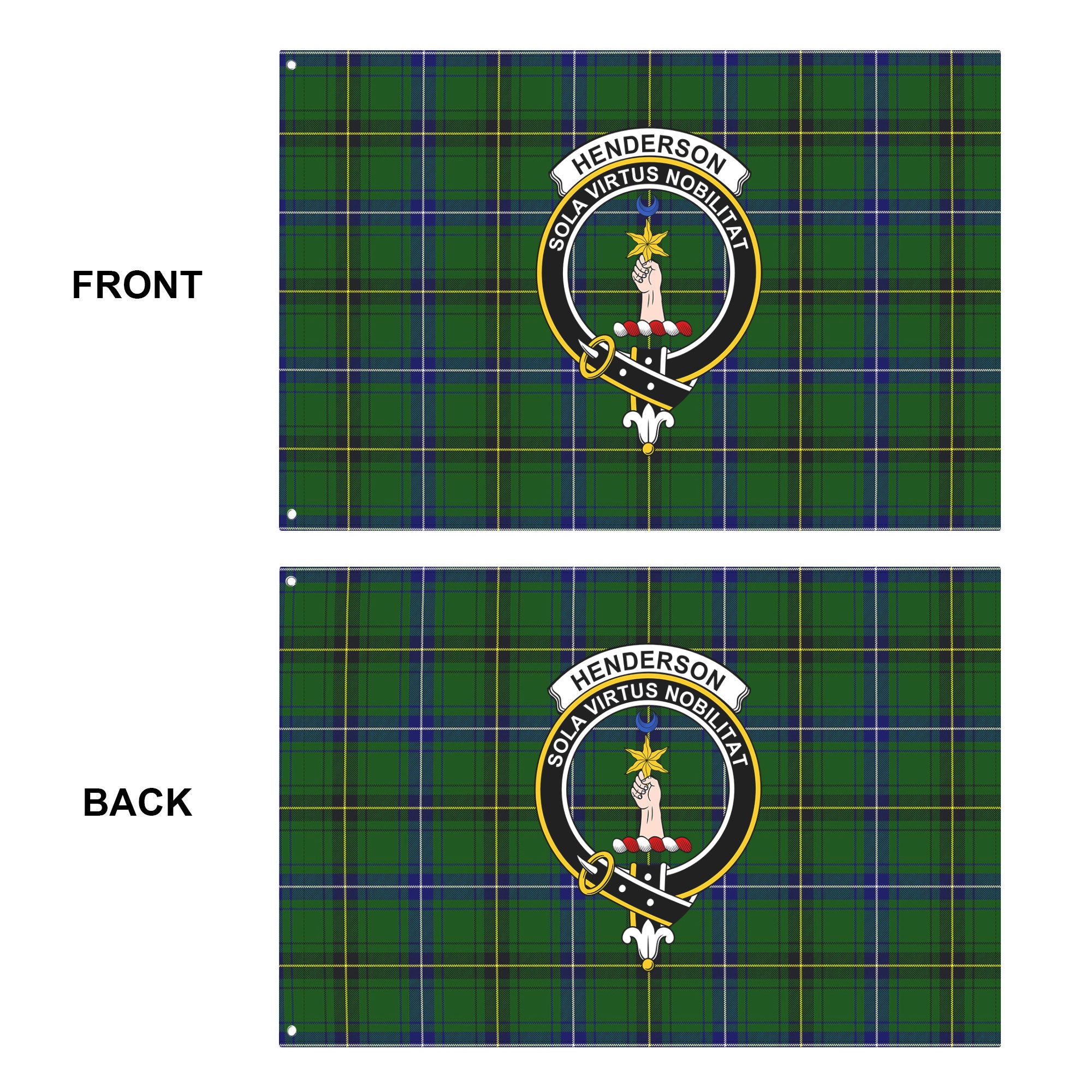 Henderson Modern Tartan Crest House Flag