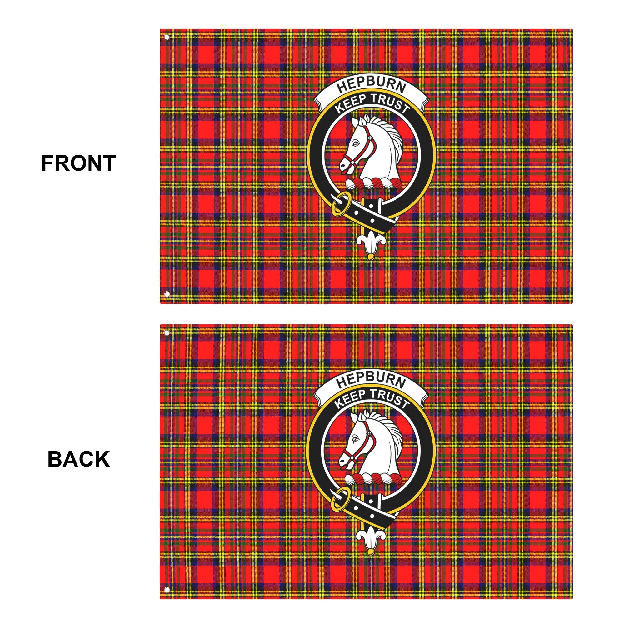 Hepburn Tartan Crest House Flag