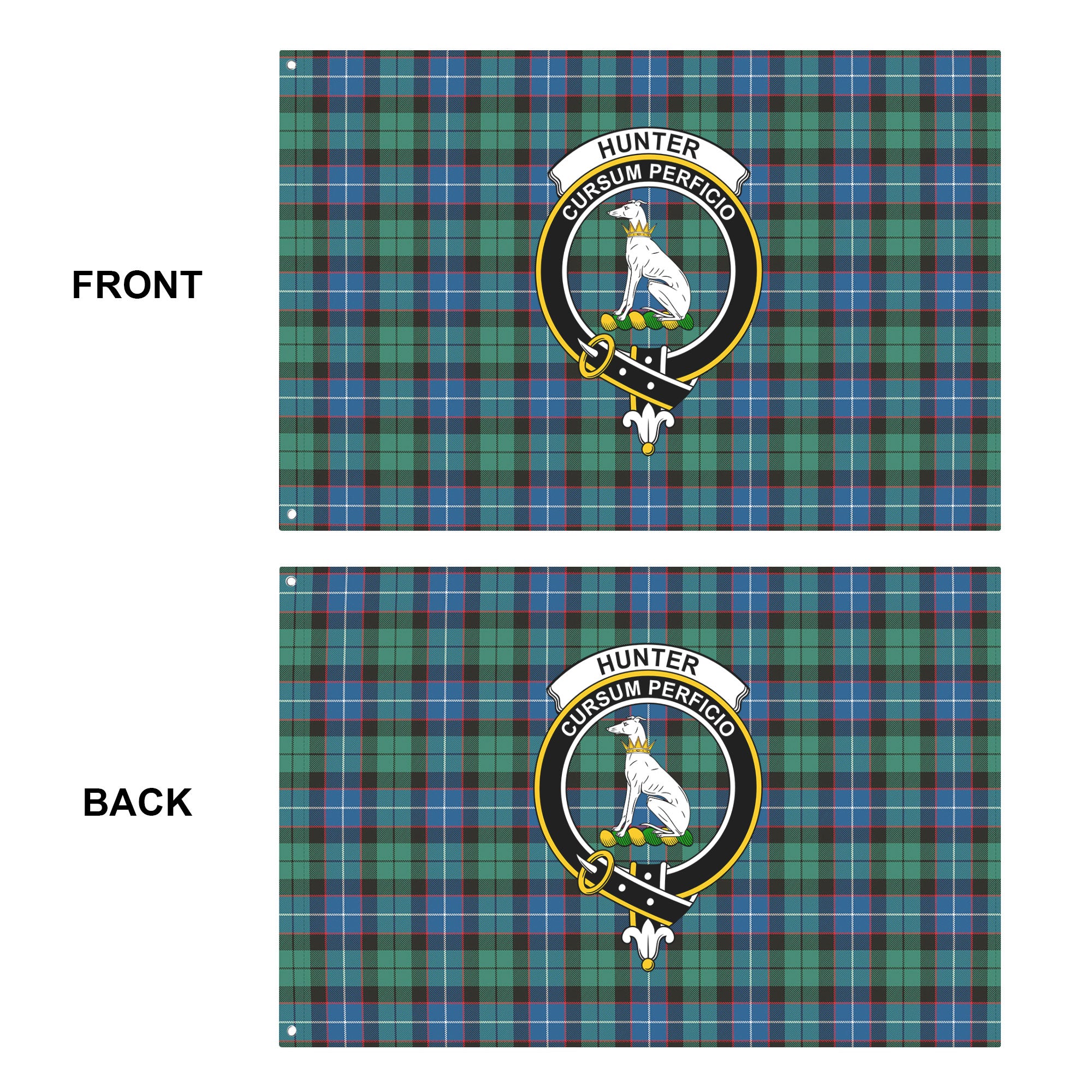 Hunter Ancient Tartan Crest House Flag