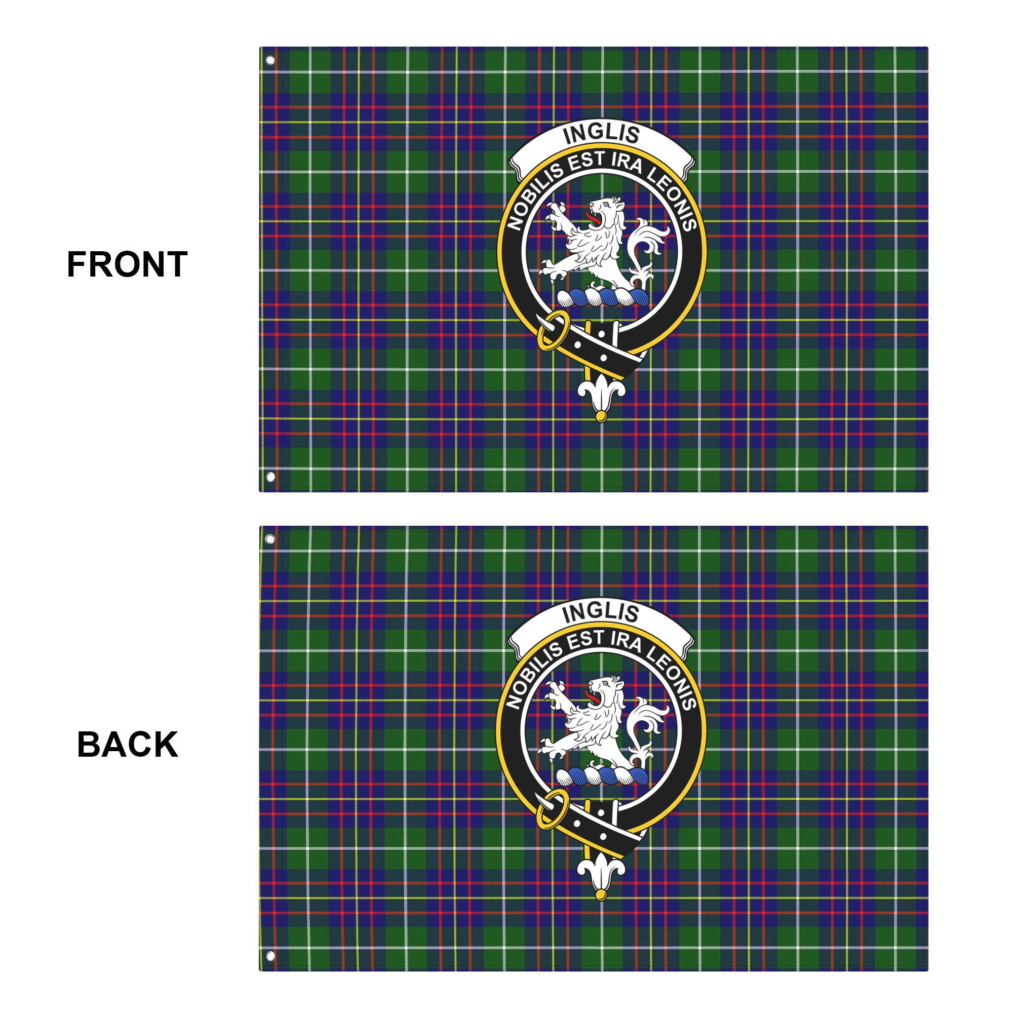 Inglis Modern Tartan Crest House Flag