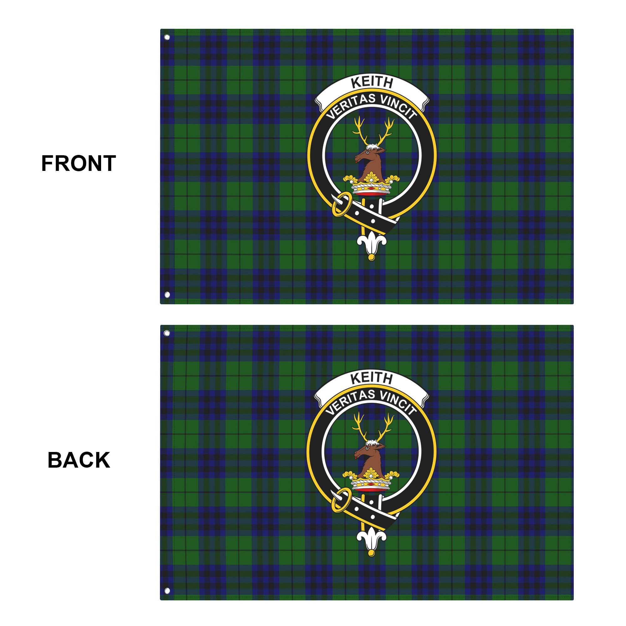 Keith Modern Tartan Crest House Flag