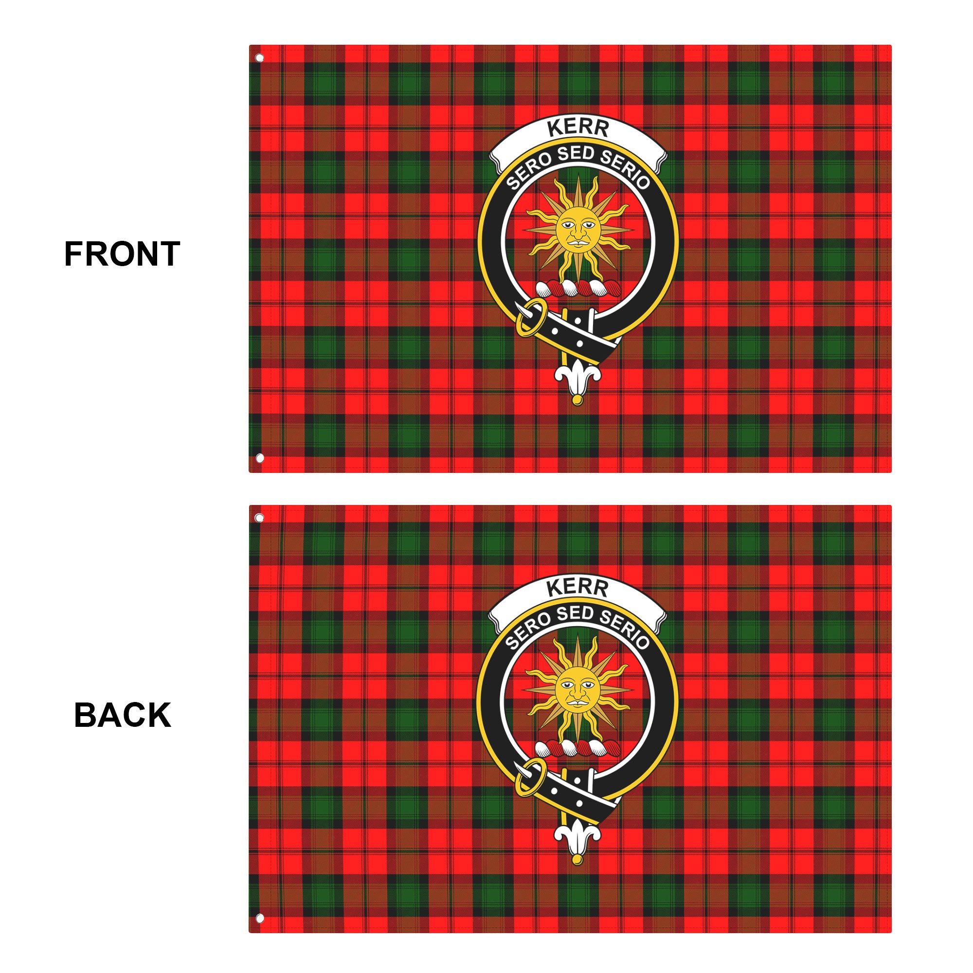 Kerr Modern Tartan Crest House Flag