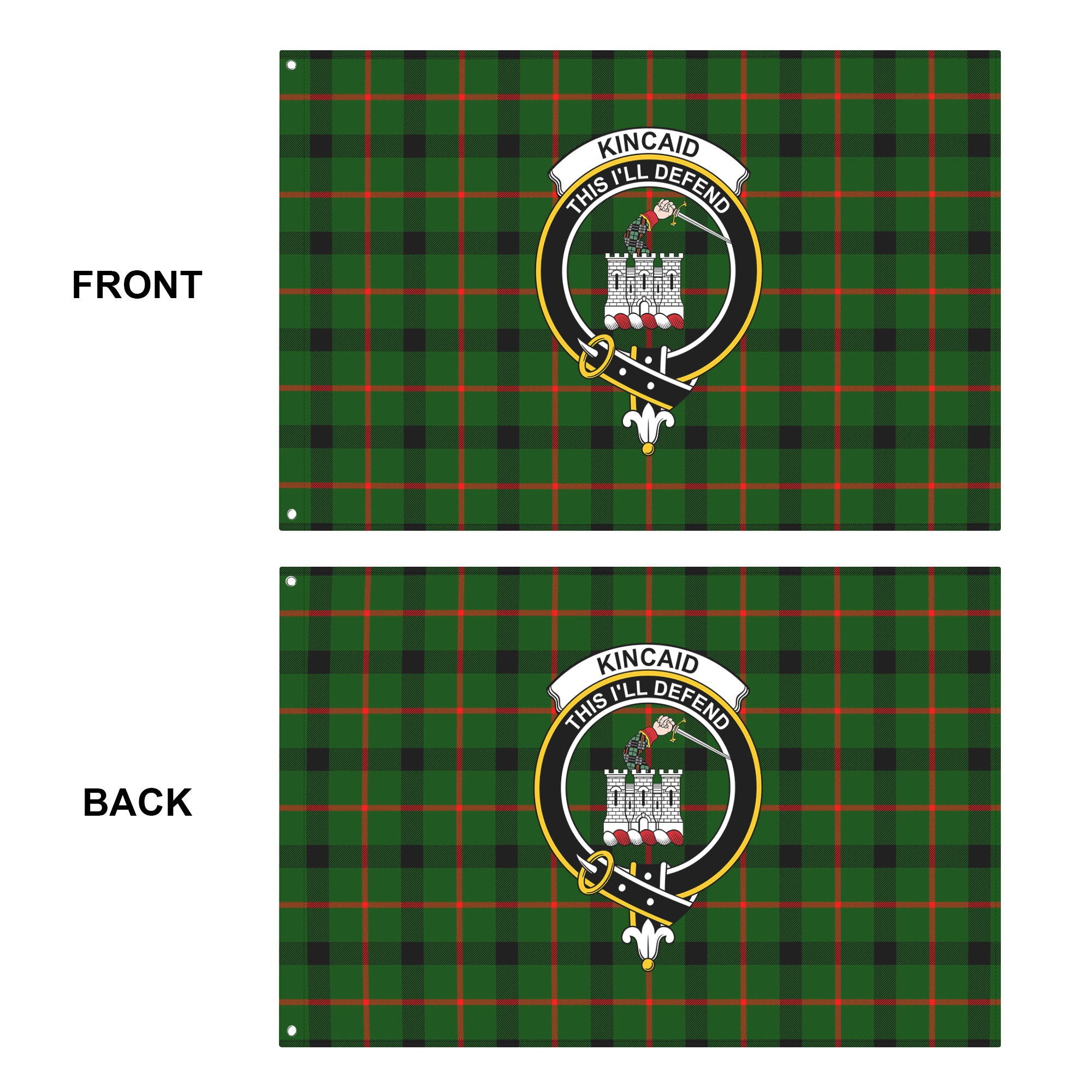 Kincaid Tartan Crest House Flag