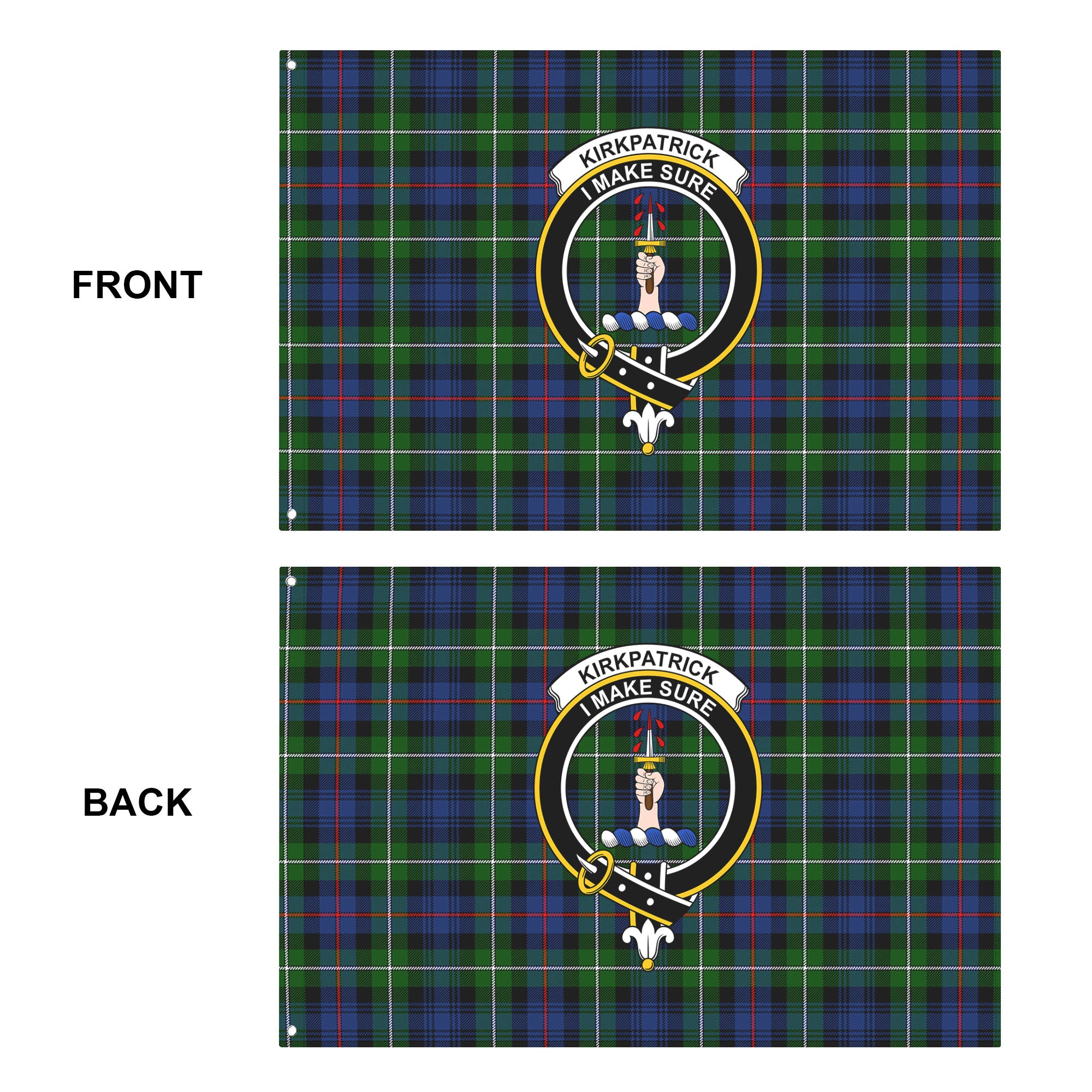 Kirkpatrick Tartan Crest House Flag