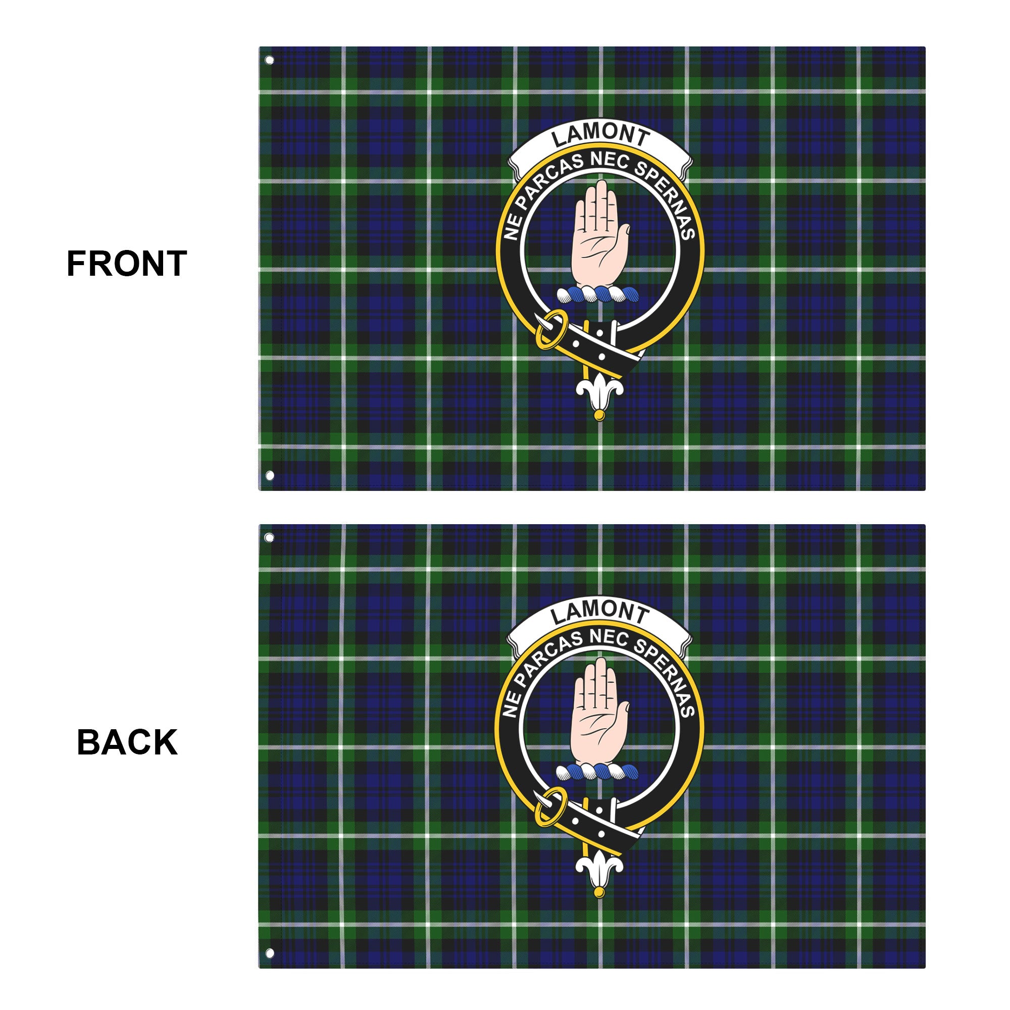 Lamont Modern Tartan Crest House Flag