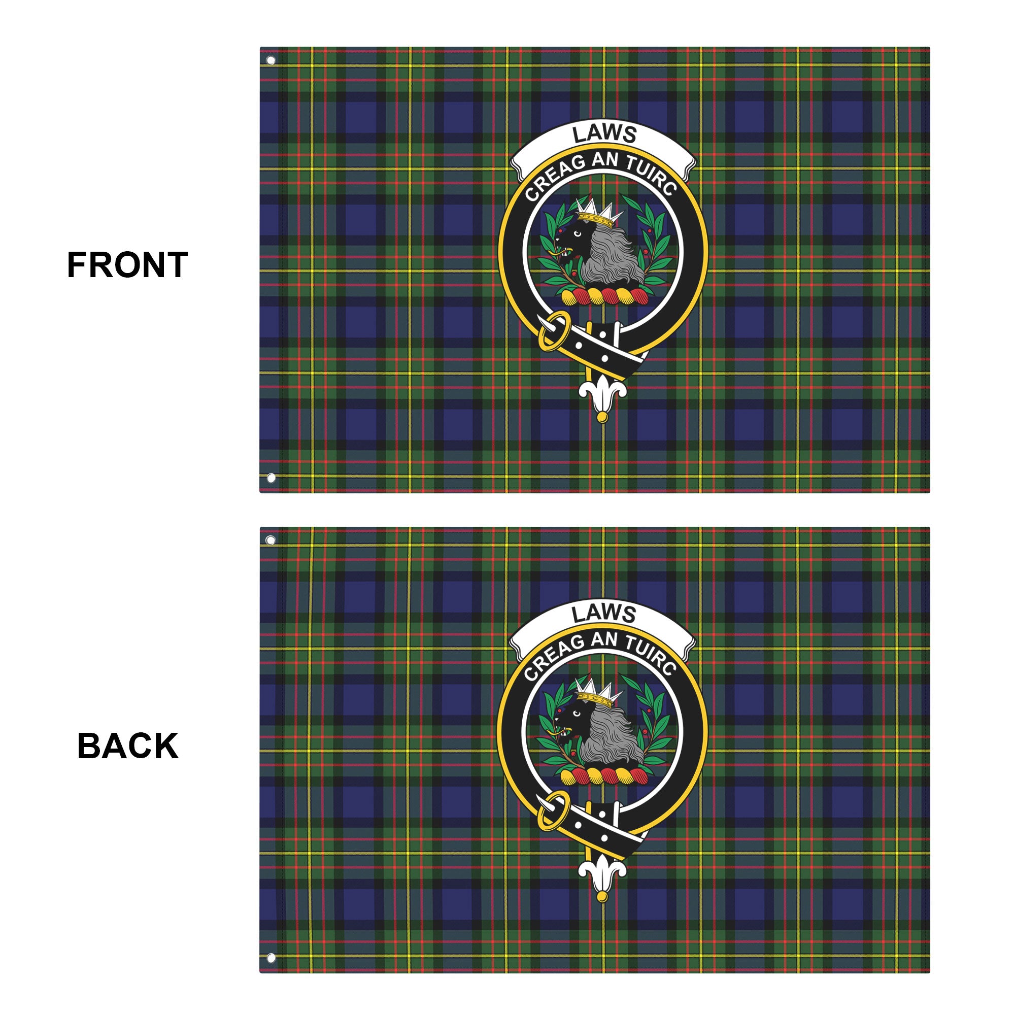Laws Tartan Crest House Flag