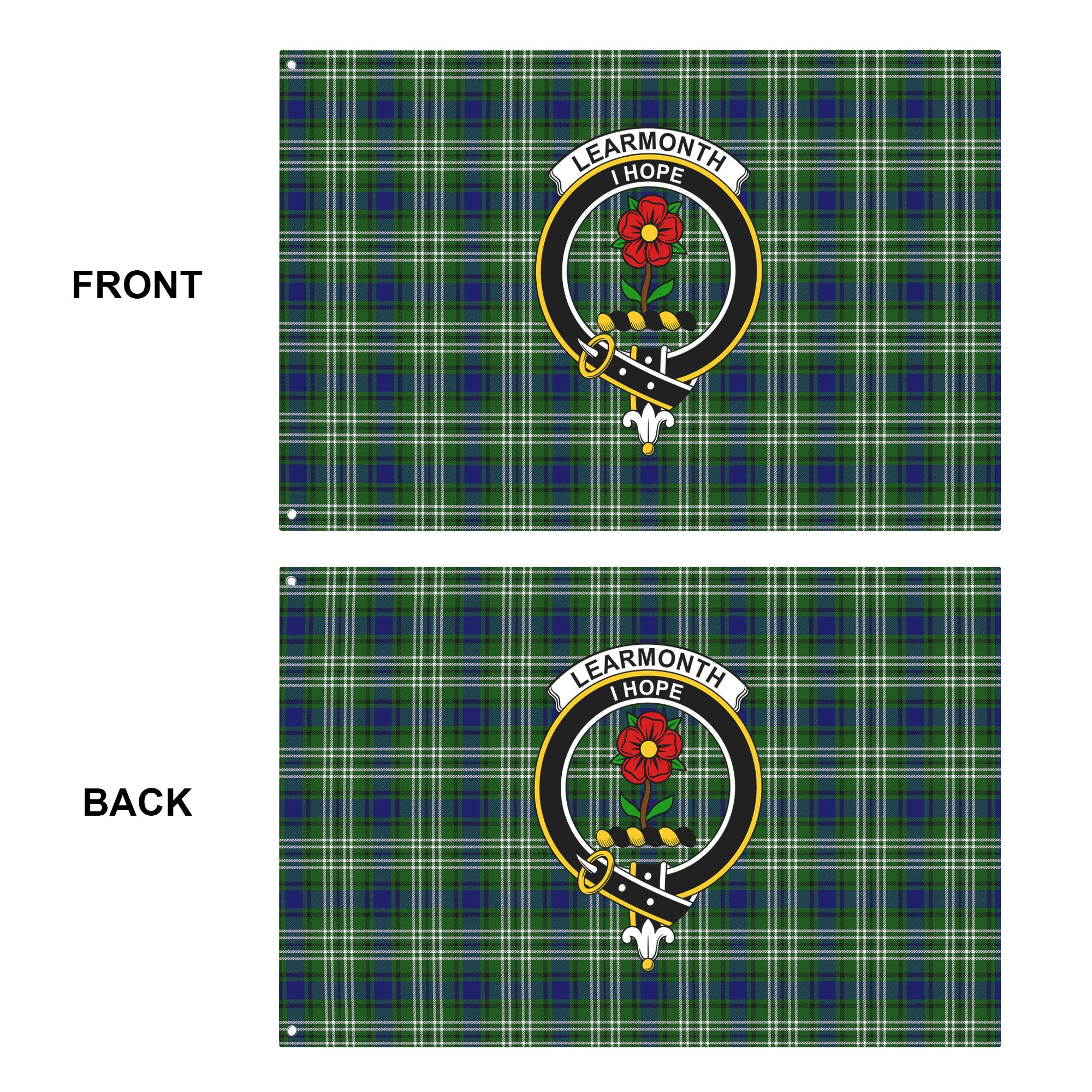Learmonth Tartan Crest House Flag