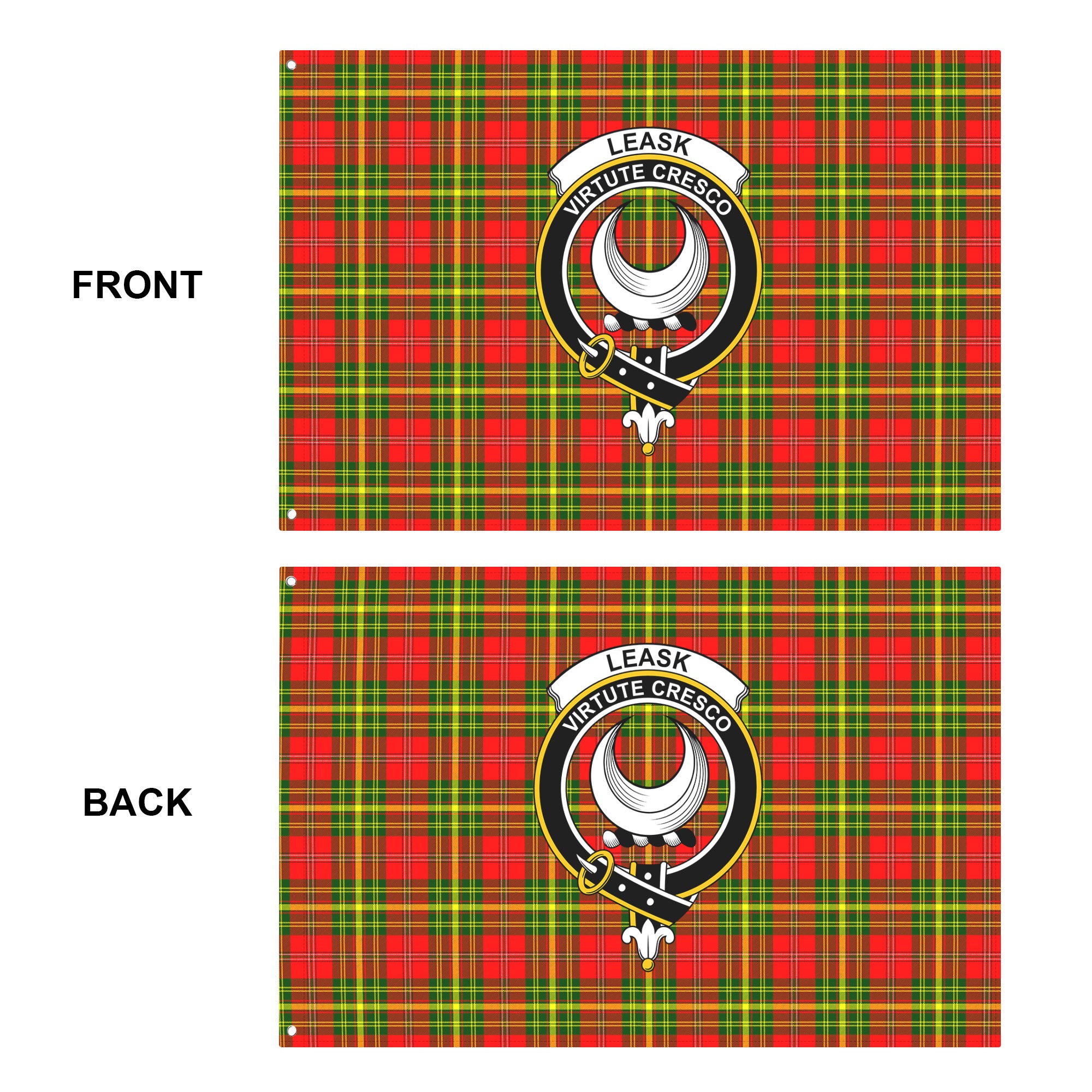 Leask Tartan Crest House Flag