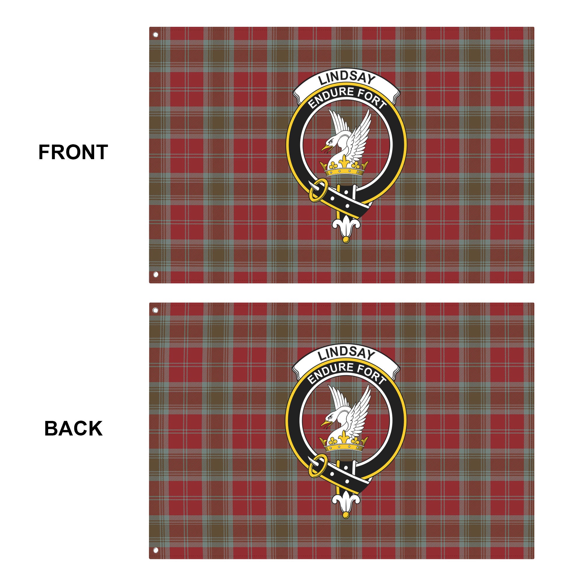 Lindsay Weathered Tartan Crest House Flag