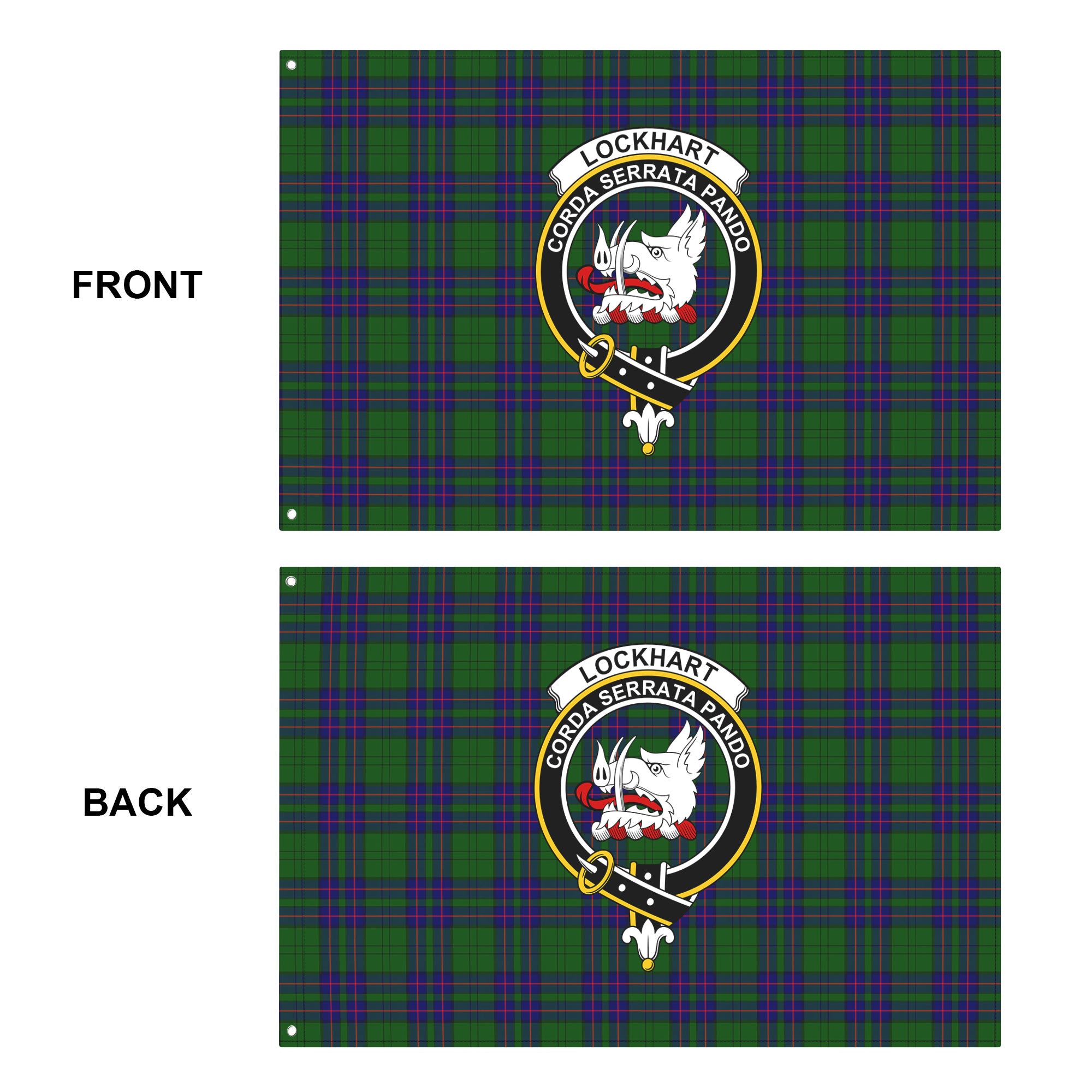 Lockhart Modern Tartan Crest House Flag