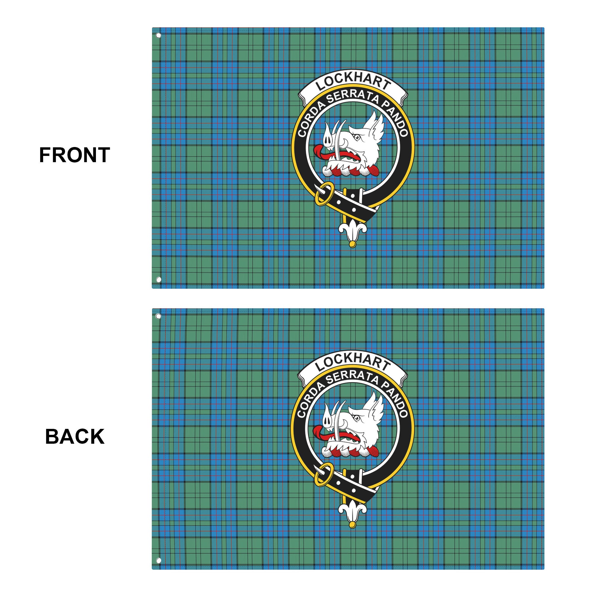 Lockhart Tartan Crest House Flag