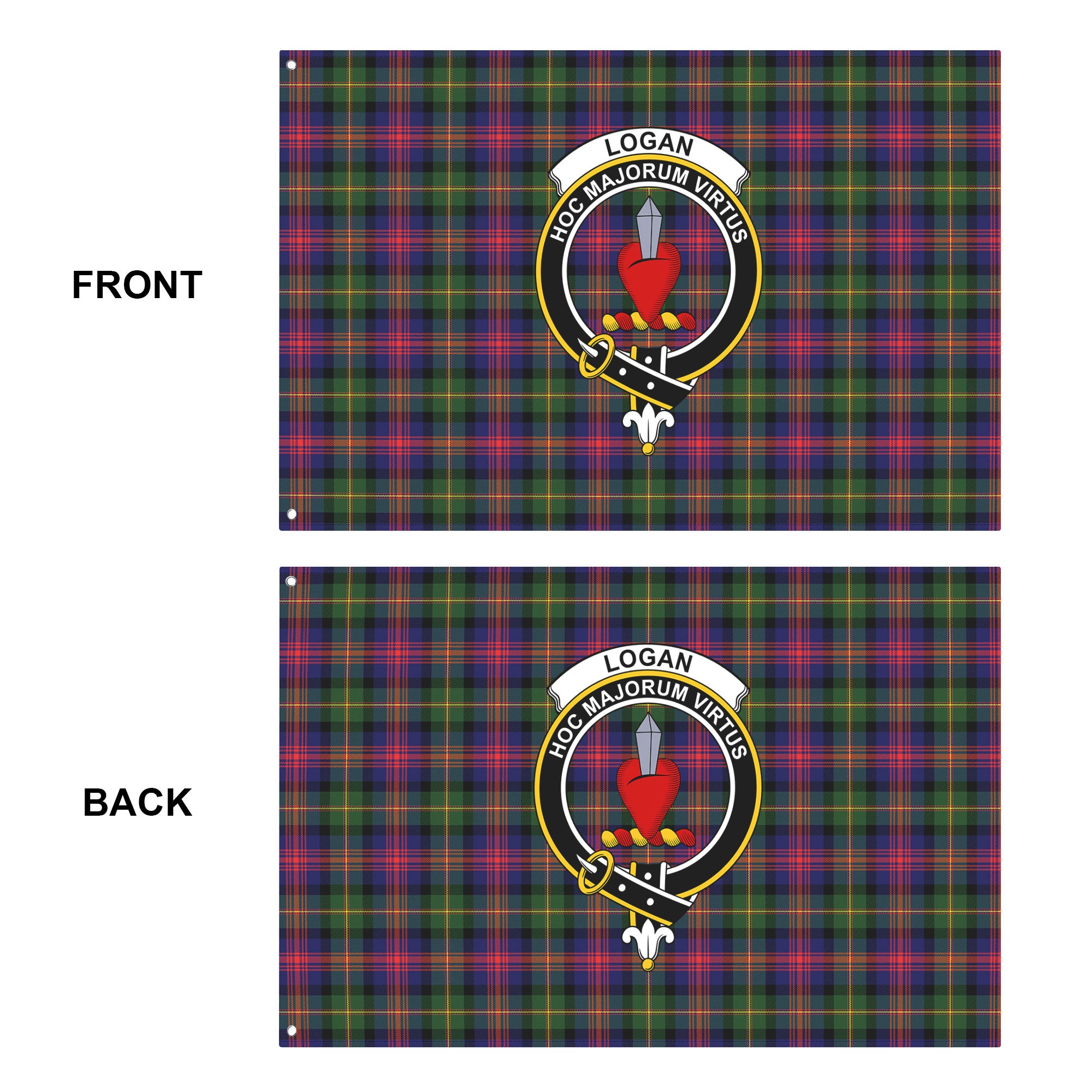 Logan Modern Tartan Crest House Flag