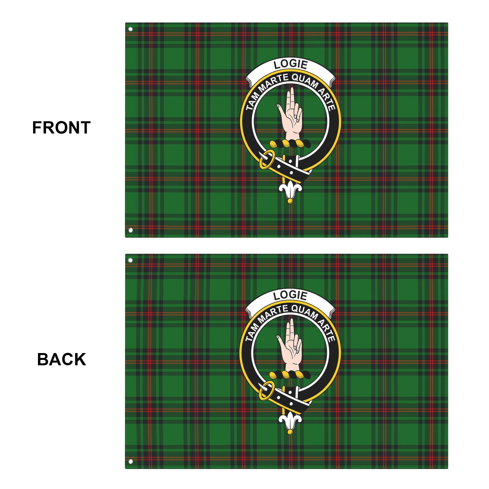 Logie Tartan Crest House Flag