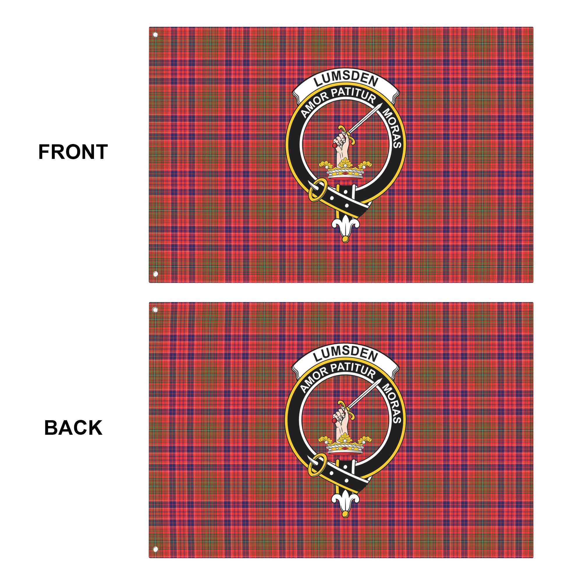 Lumsden Modern Tartan Crest House Flag
