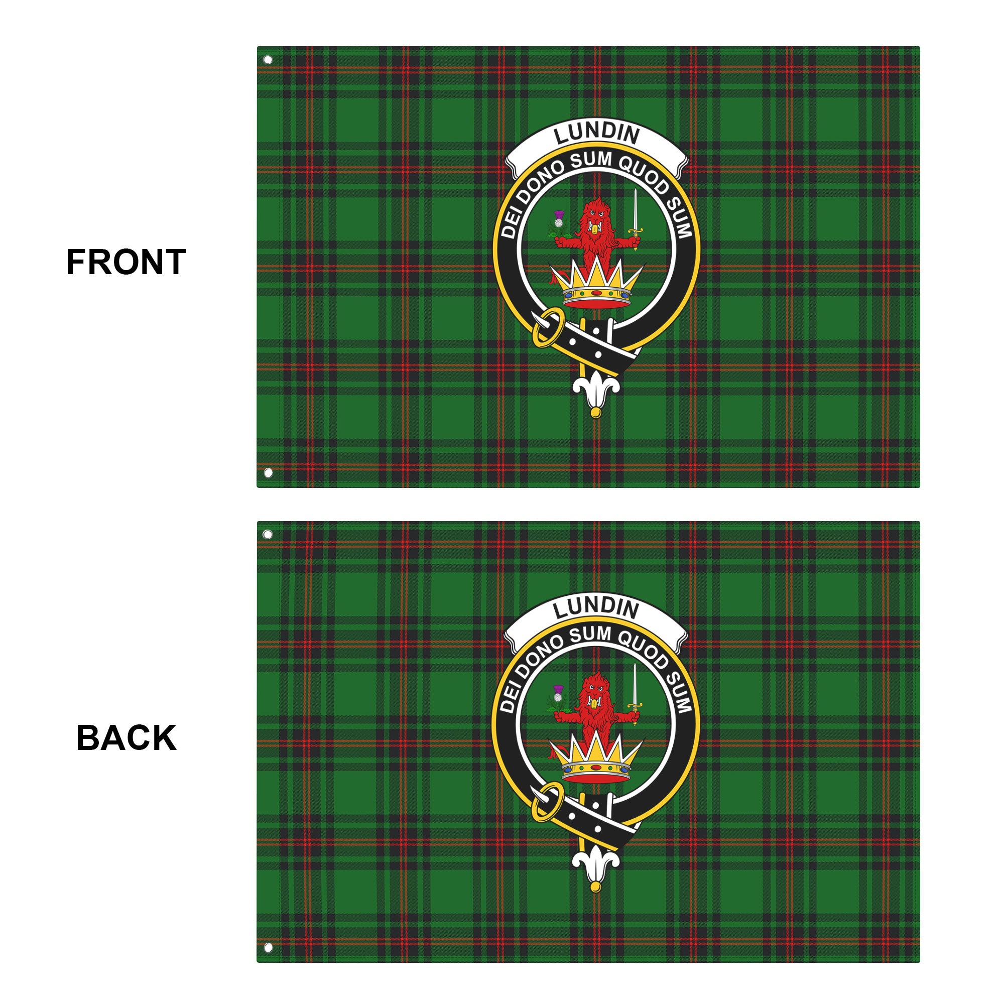 Lundin Tartan Crest House Flag