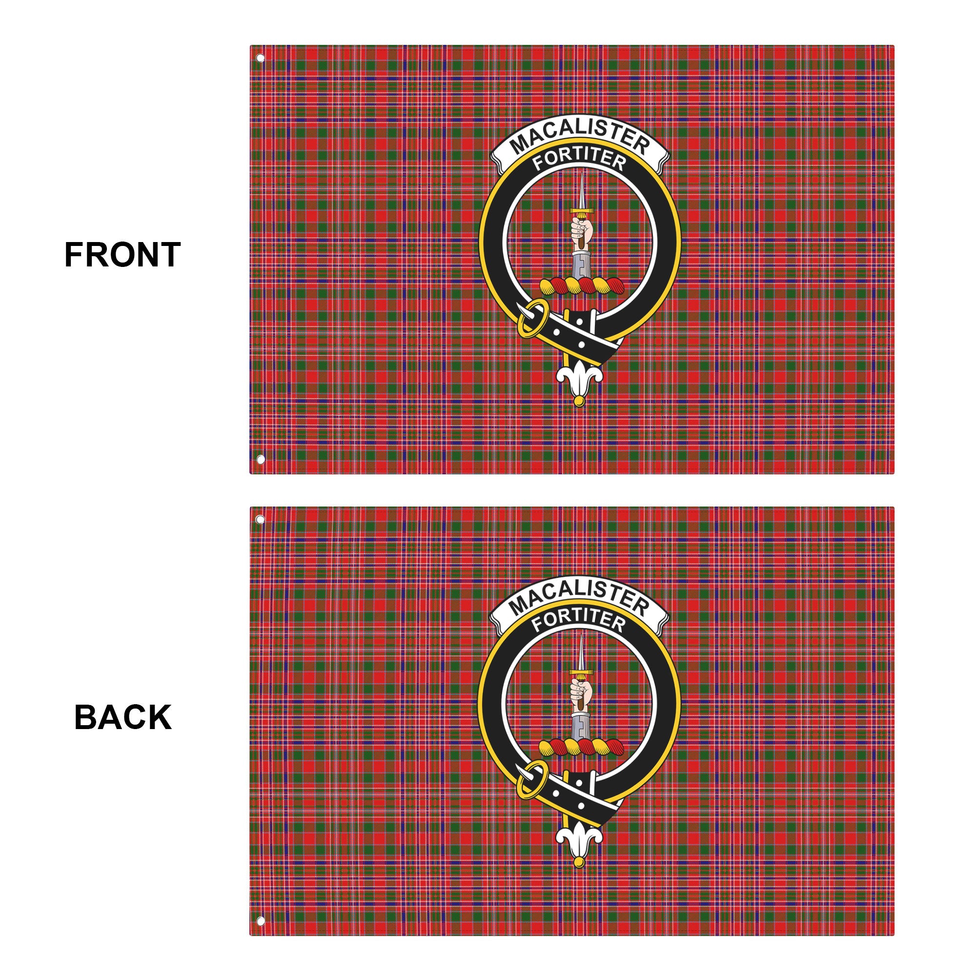 MacAlister Modern Tartan Crest House Flag