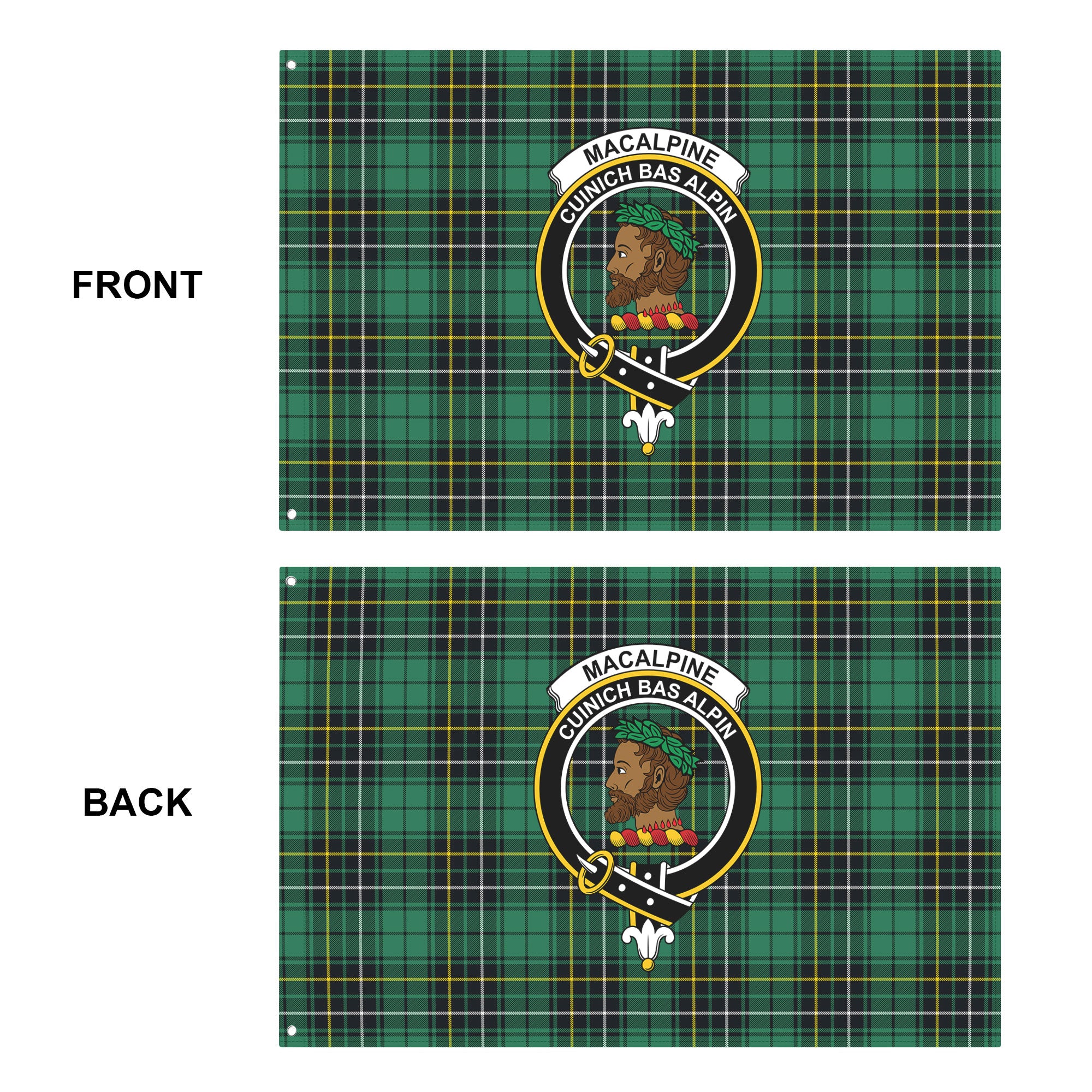MacAlpine Ancient Tartan Crest House Flag