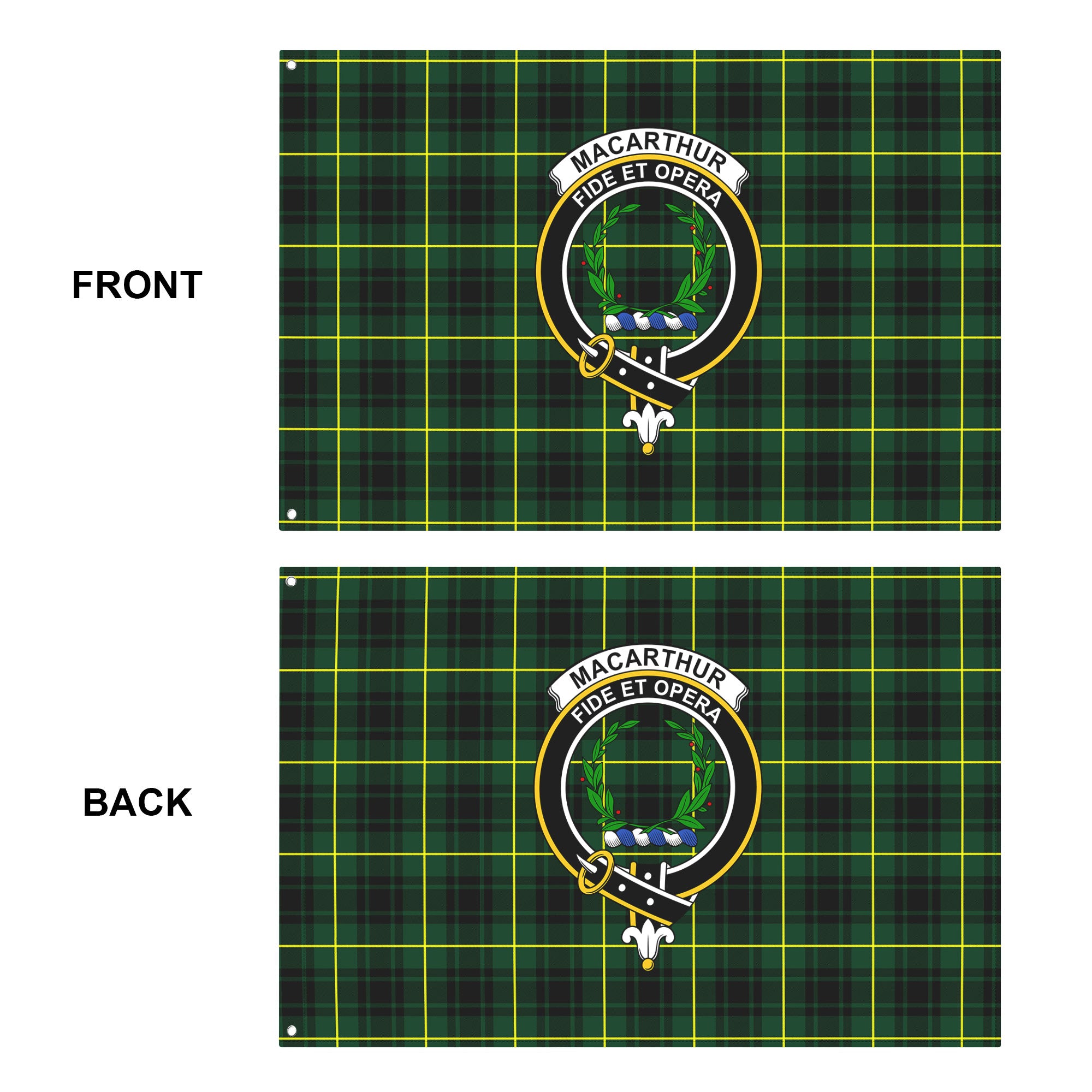 MacArthur Modern Tartan Crest House Flag